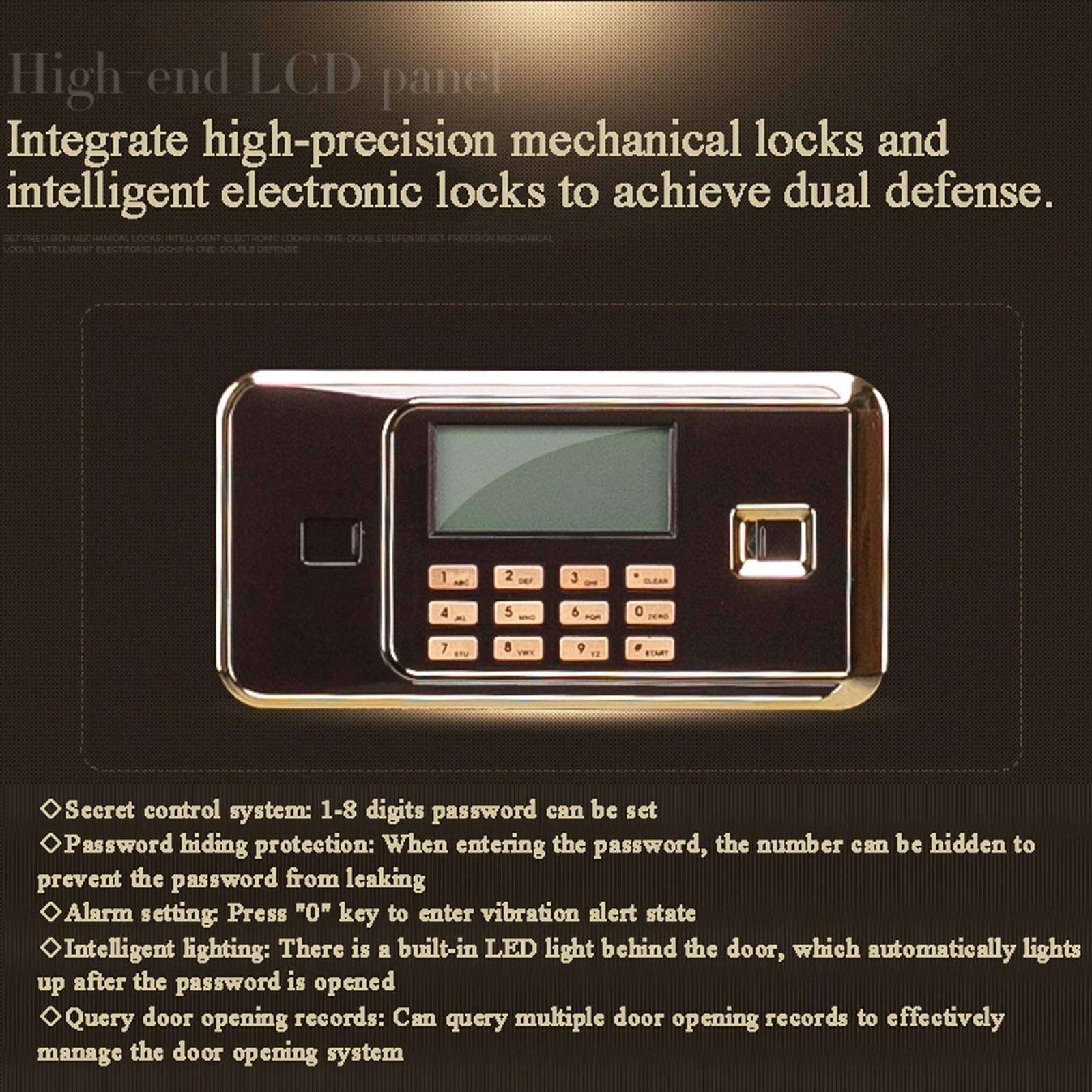 Steel Security Deposit Boxes, Digital Electronic Security Safe Box Home Office Security Safe-Fire Retardant, Built-in Alarm 5