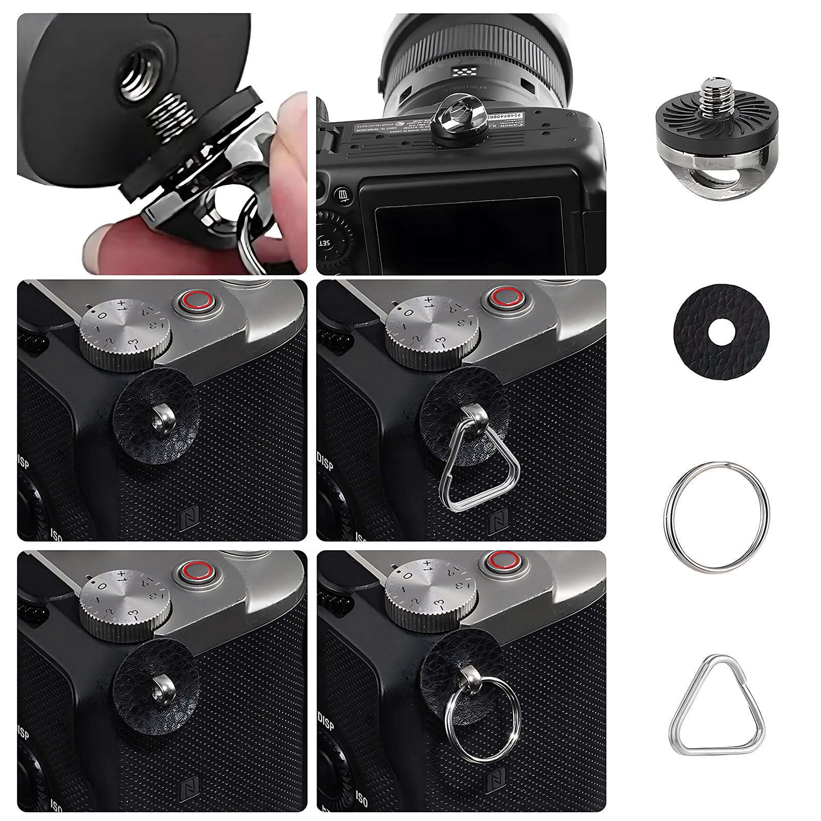 NKSRCP Camera Wrist Strap,Nylon Hand Wrist Straps Lanyard with A 1/4" Screw,for Insta360 Selfie Stick, Nikon Canon Sony Samsung Olympus Dslr Cameras, Smartphone Gimbal Stabilizer（black） 6