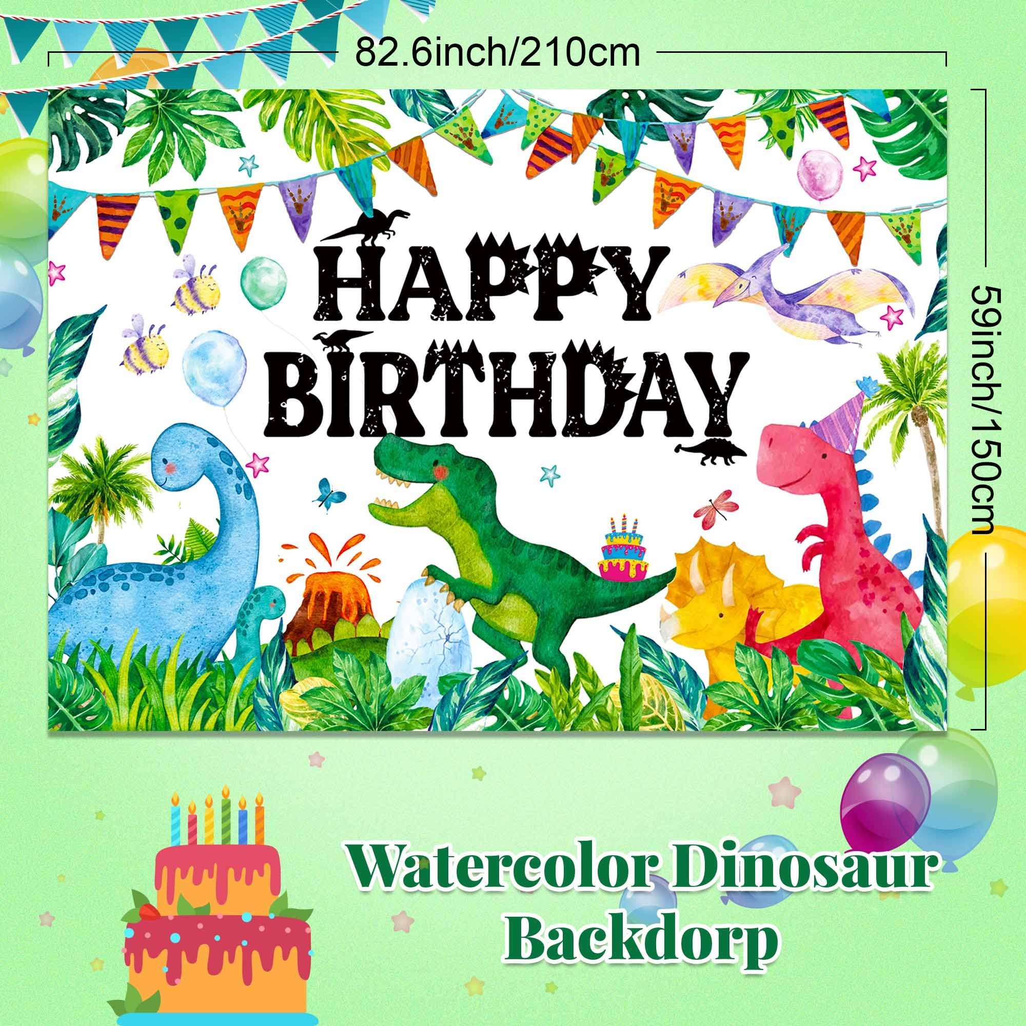 Dinosaur Party Backdrop Watercolor Jungle Dinosaur Birthday Decorations for Kids Dinosaur Theme Background Backdrop Extra Large Wall Banner Outdoor Party Supplies 7 x 5 ft 3