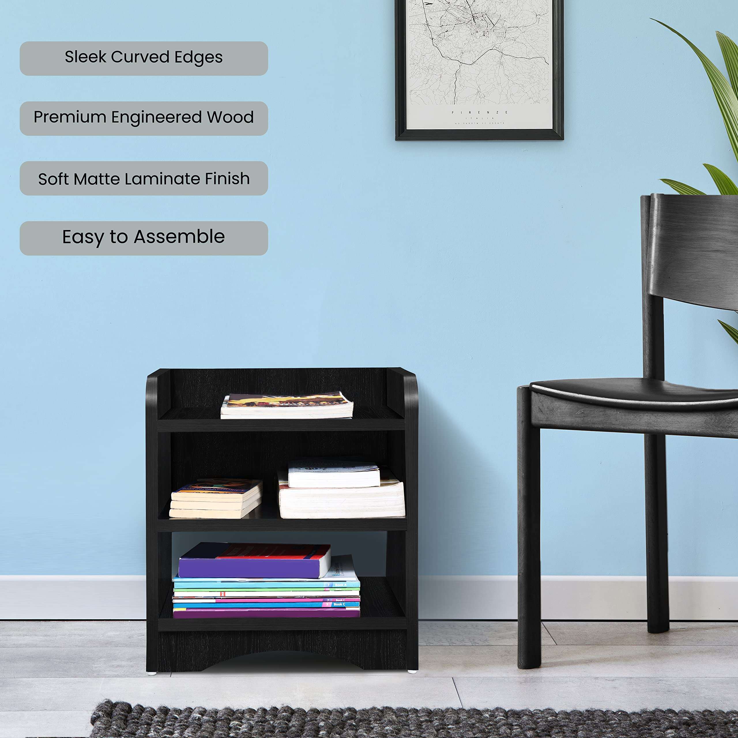 ABOUT SPACE Wooden Side Table - Night Stand & End Table Organiser - 2 Tier Shelf Space Saver Storage Organizer - Bedside Furniture for Bedroom,Living Room,Hallway(L 40 x B 30 x H 46 cm,Lemon Oak) 6