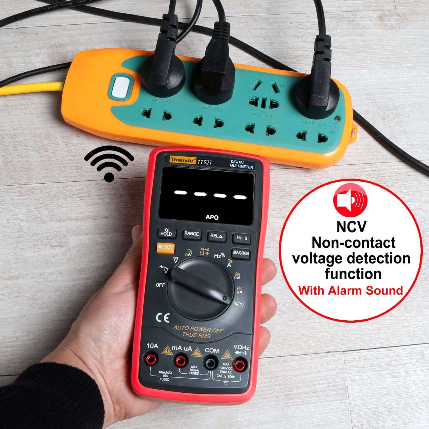Auto Ranging Digital Multimeter TRMS 6000 with Battery Alligator Clips Test Leads AC/DC Voltage/Account,Voltage Alert, Amp/Ohm/Volt Multi Tester/Diode(EBTN Screen,Red) 5