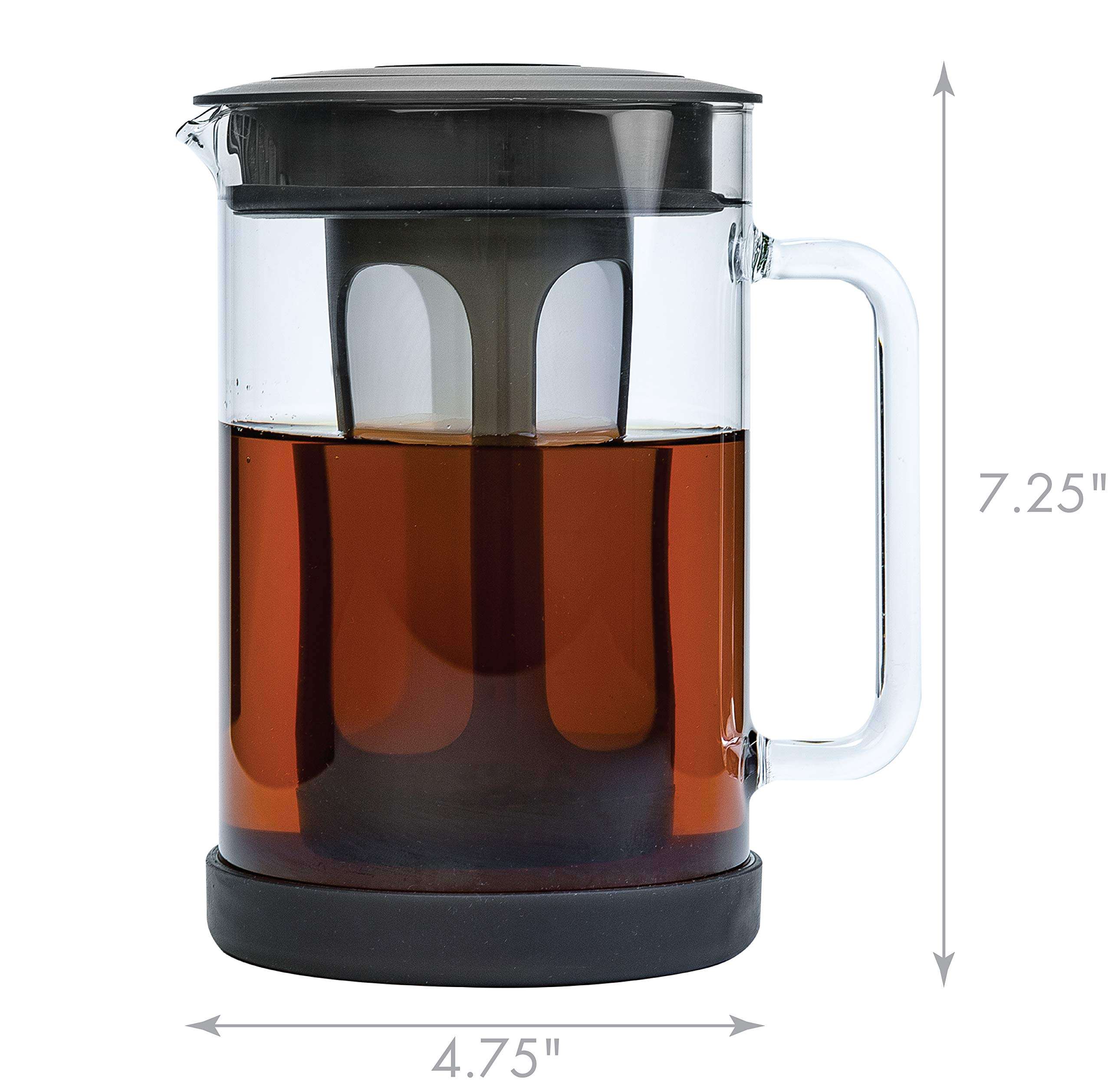 Primula Pace Cold Brew Iced Coffee Maker with Durable Glass Pitcher and Airtight Lid, Dishwasher Safe, Perfect 6 Cup Size, 1.6 Qt, Black 3