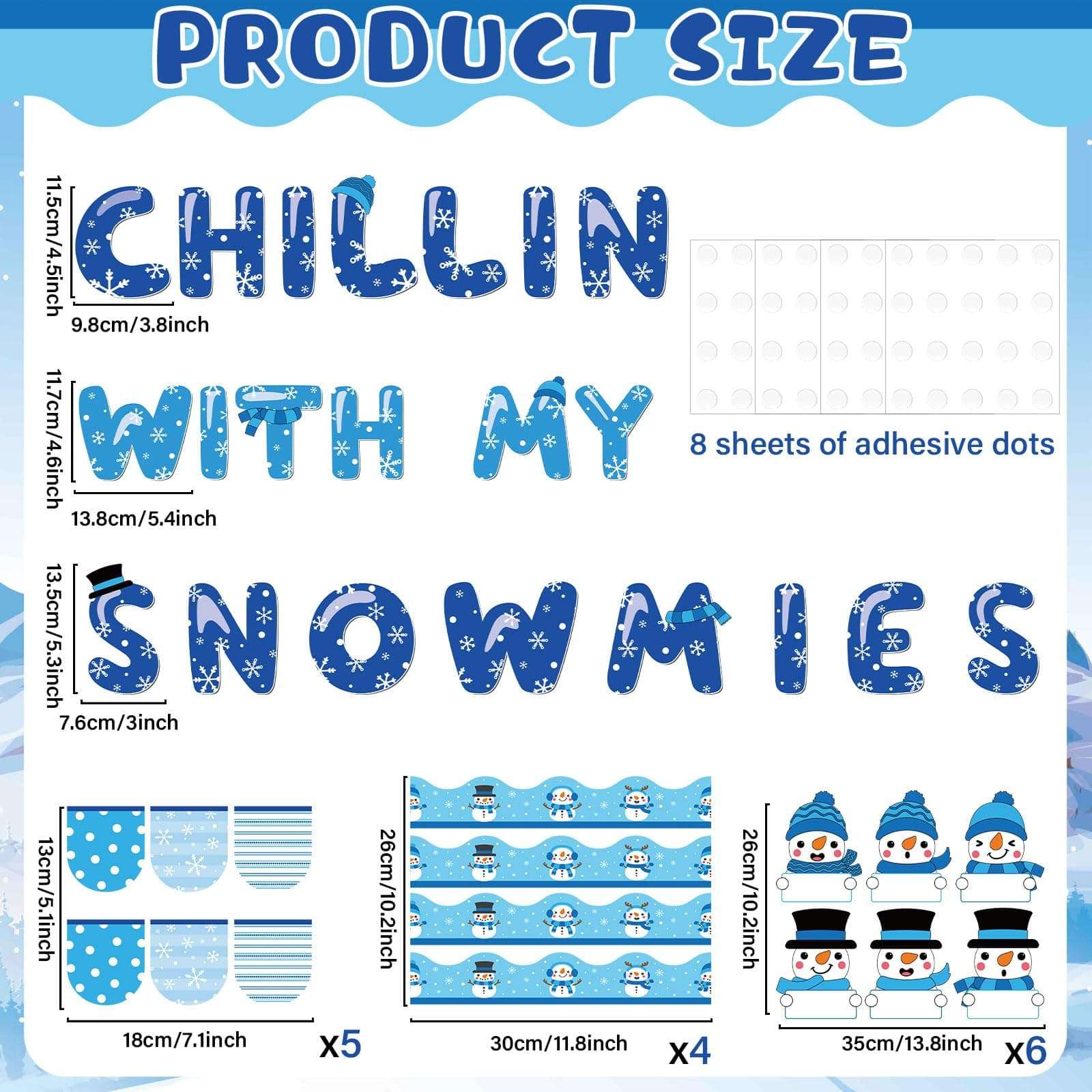 gisgfim Winter Bulletin Board Decorations Set Winter Snowman Name Tag Paper Cutouts Snowflake Winter Christmas Classroom Bulletin Board Decor for Holiday School Home Chalkboard Wall 3