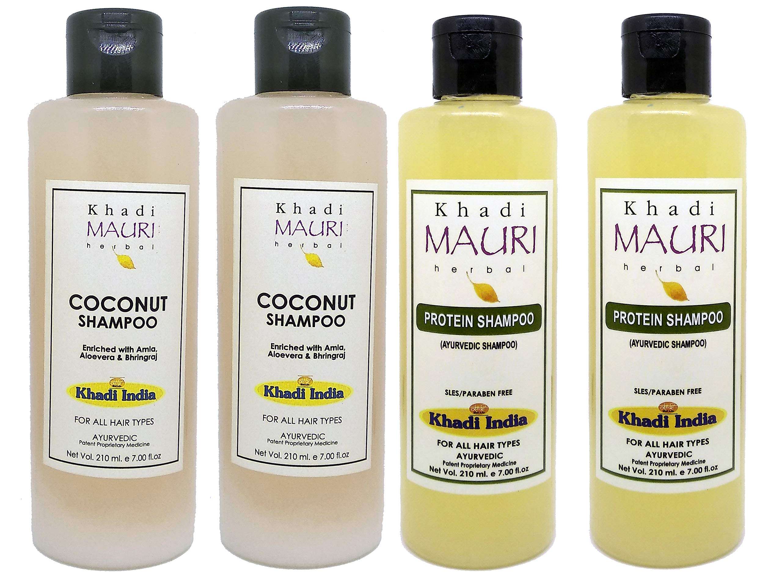 Khadi Mauri Coconut & Protein Shampoo - Pack of 4 (840 ml) 1