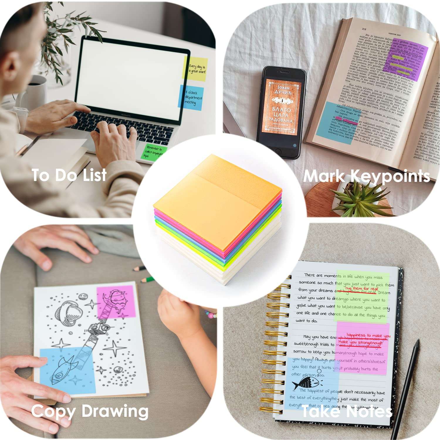 Self-Stick Note Pads (Rainbow) 5