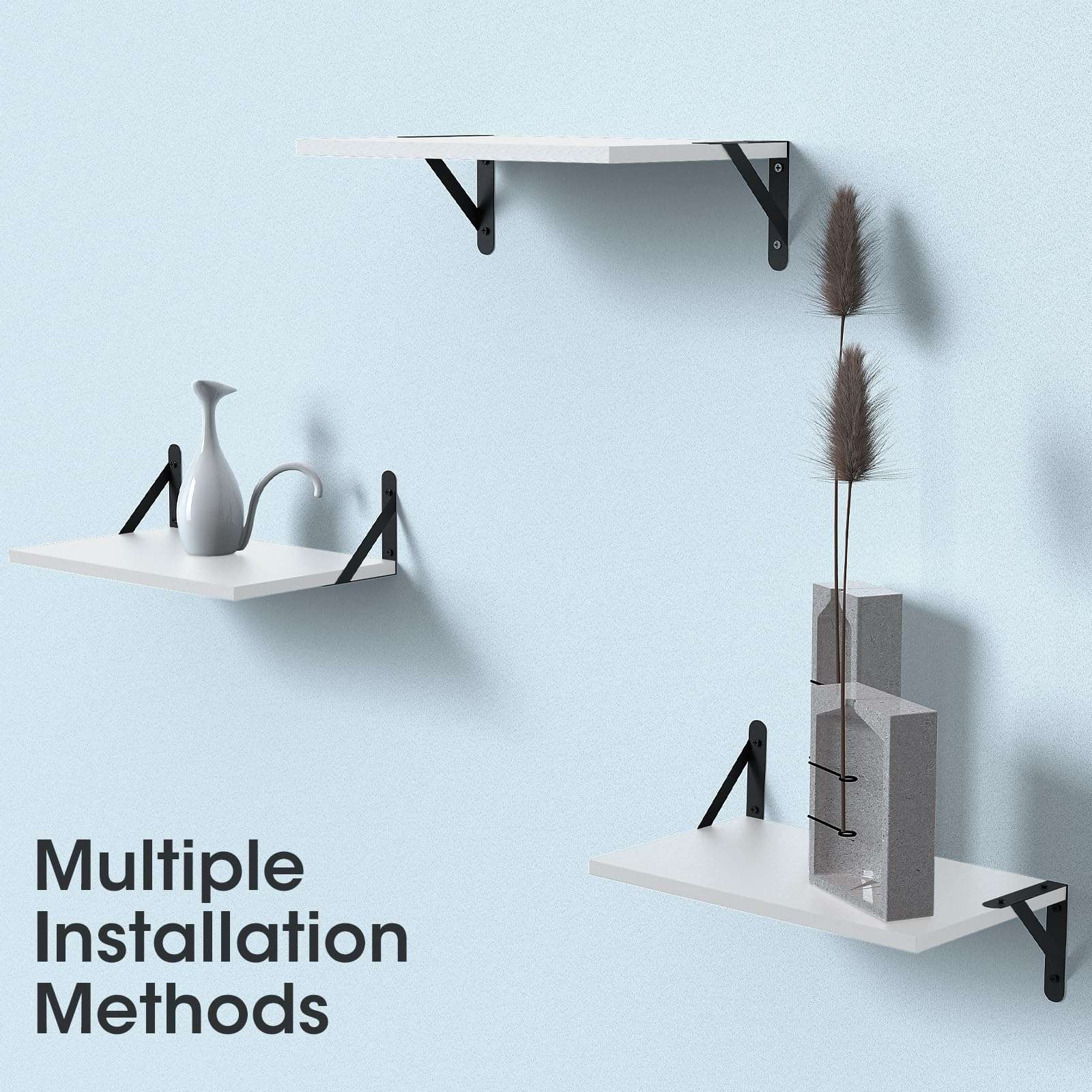 DAWASAPAT Projector Mount, White Small Mini Projector Shelf/Cable Box Wall Mount/Router Wall Mount, Projector Holder Stand Accessories with Cable Ties-2pcs 6