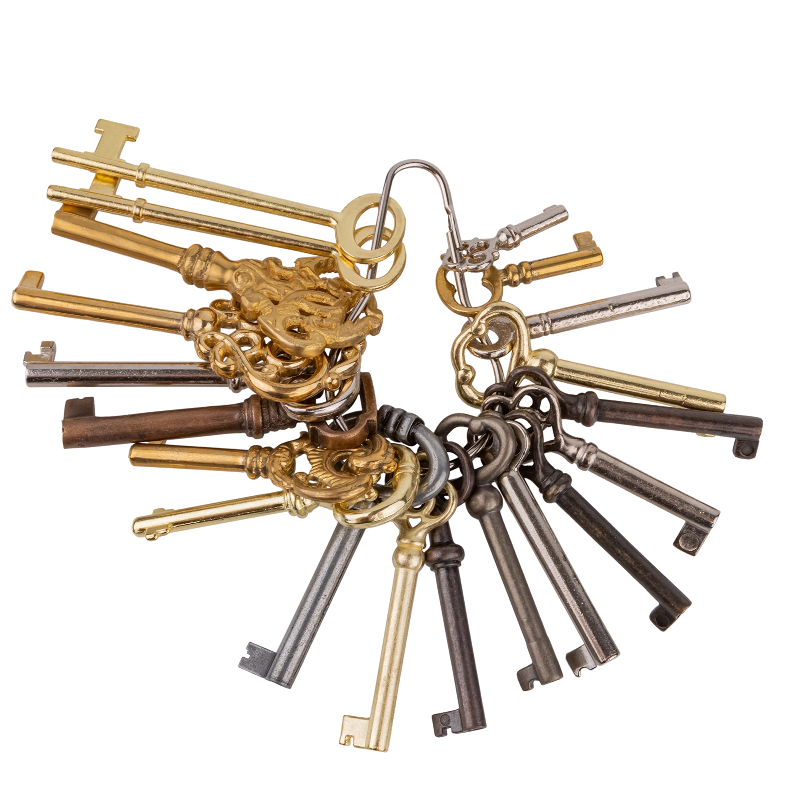 UNIQANTIQ HARDWARE SUPPLY Skeleton Key Set Reproduction for Antique Furniture - Cabinet Doors, Grandfather Clocks, Dresser Drawers Vintage Old Furniture | SK45 1