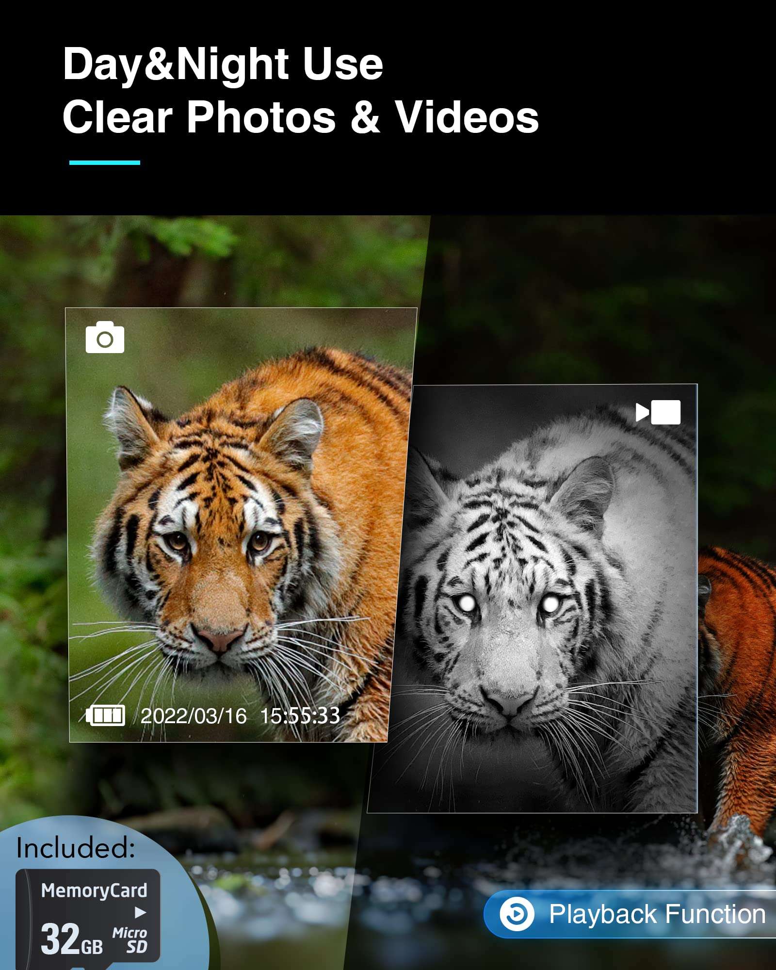 JStoon Digital Night Vision Monocular with Infrared Illuminator & Video Recording, 984ft Long Distance, 1080P Night Vision Goggles Binoculars for Hunting, Camping, Surveillance with 32 GB SD Card 3