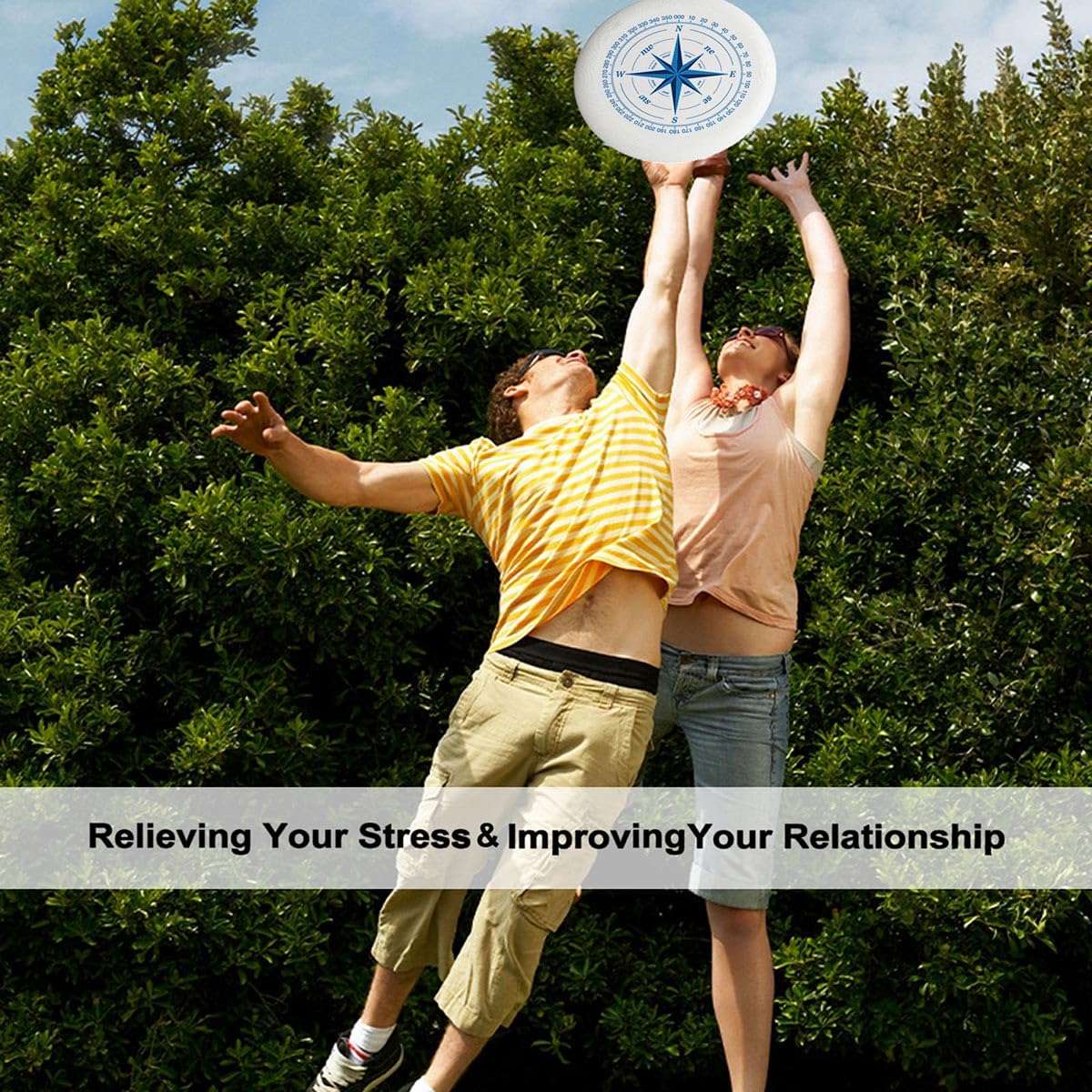 Uanvaha Compass Flying Disc Navy Blue Wind Rose Ultimate Sport Disc 175g for Competitions, Team Game Exercise Outdoor Activity 4