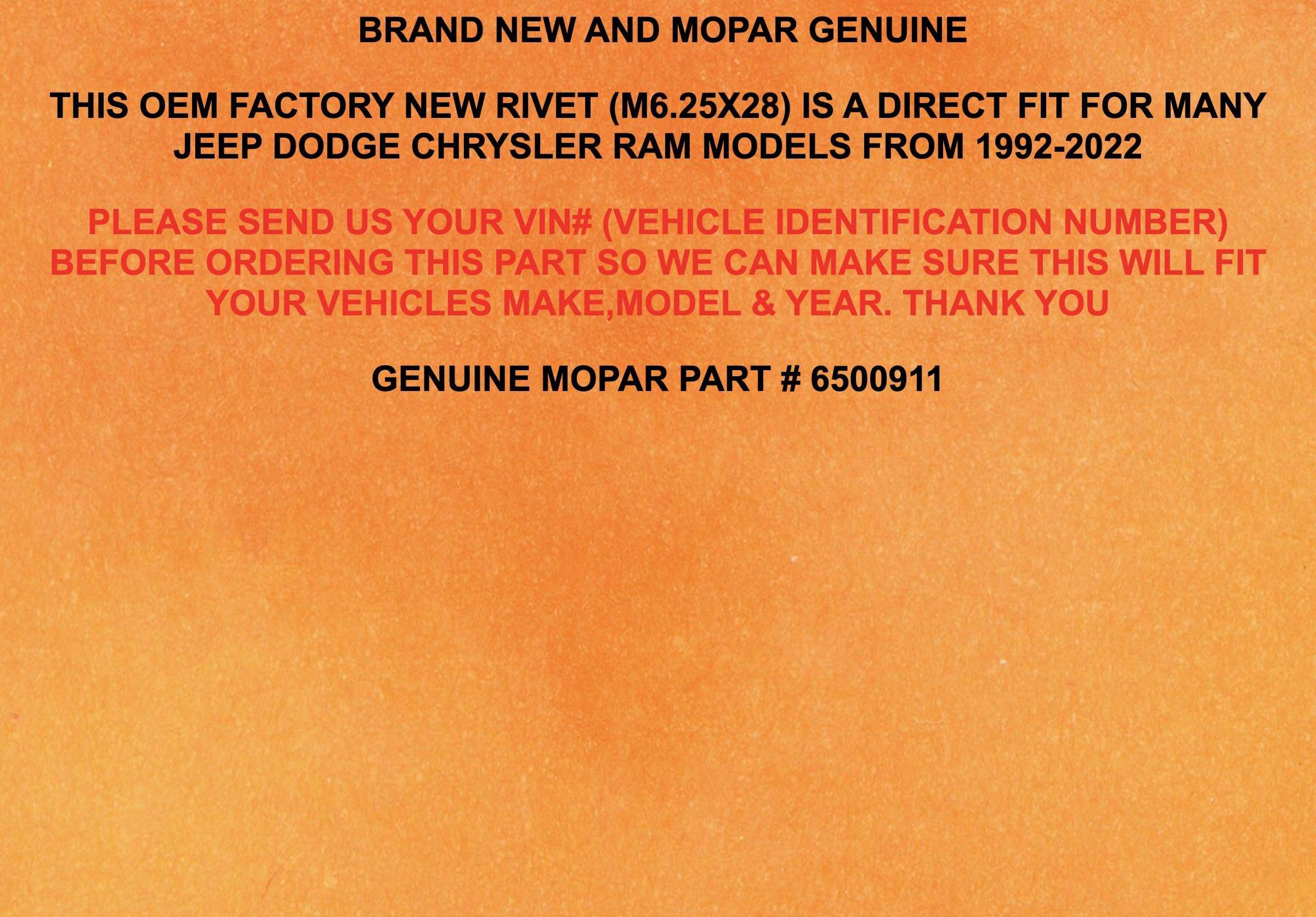 1992-2022 Rivet (M6.25X28) OEM 6500911 5