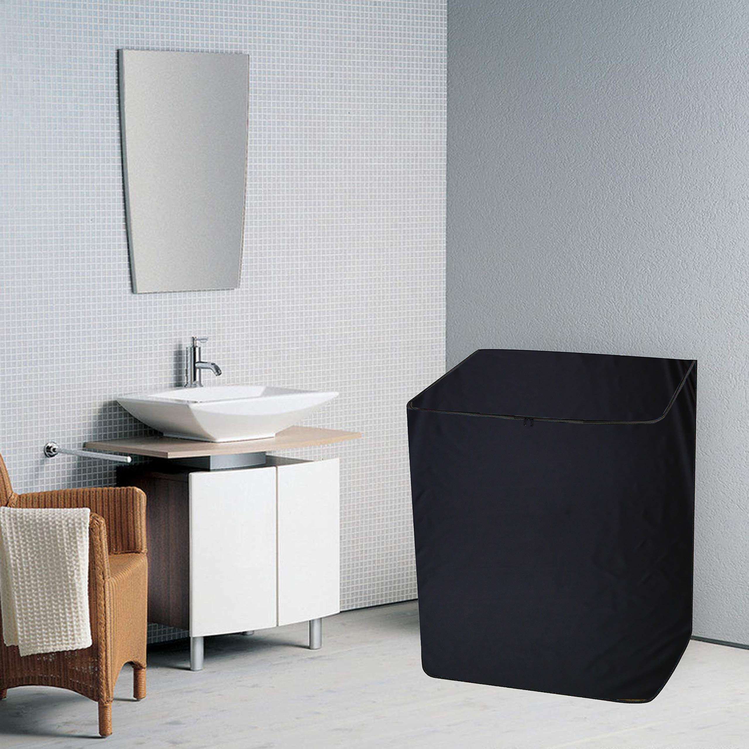 Nitasha Outdoor and Indoor Washing Machine Cover for Kelvinator 8 kg Top Loading Semi-Automatic Washing Machine, KWS-A800CR (Black/Waterproof-dustproof) 5