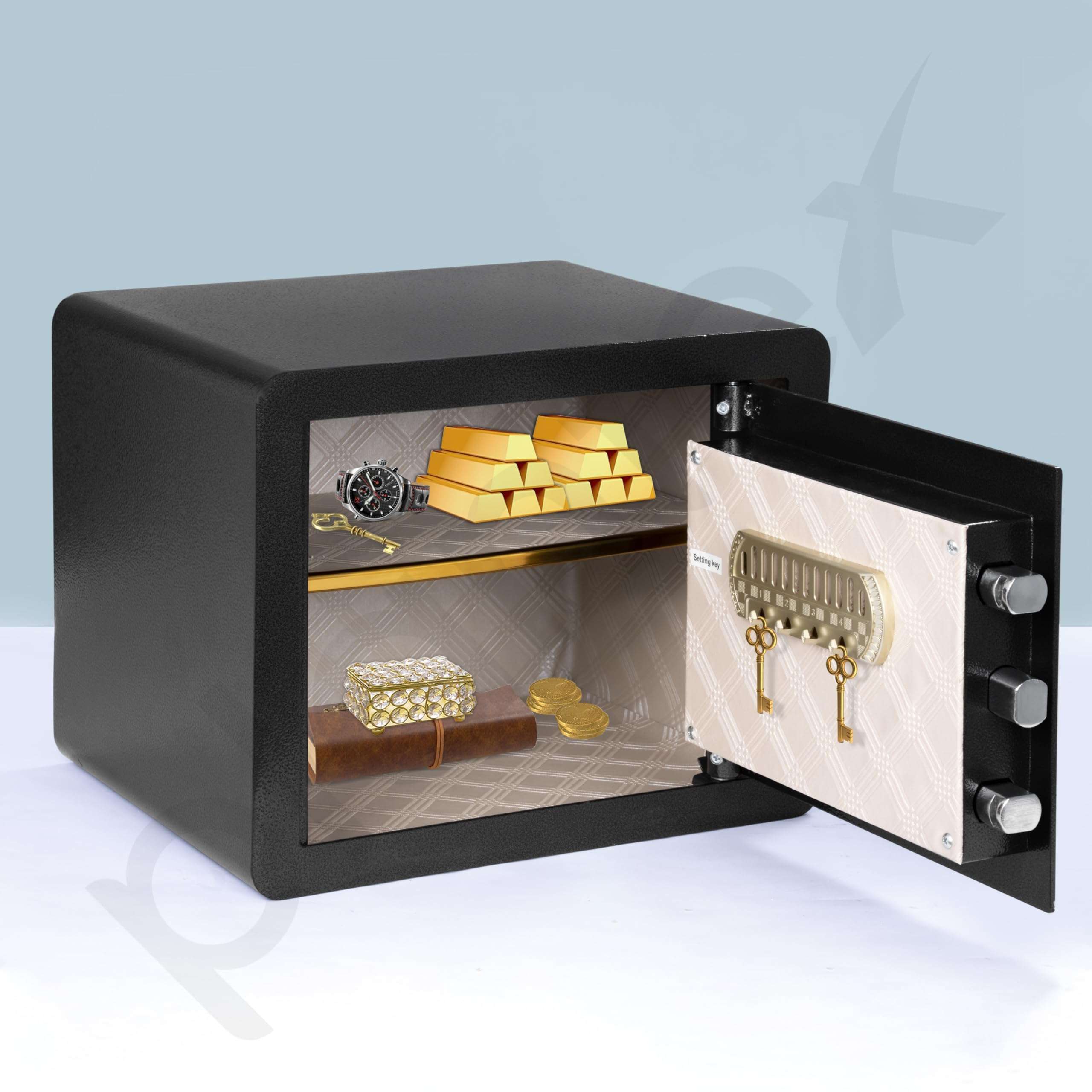 Plantex Digital Safe Locker for Home/38 Litre Locker Box for Home Jewellery/Tijori for Office with Fingerprint Sensor & Emergency Key (Black) 3