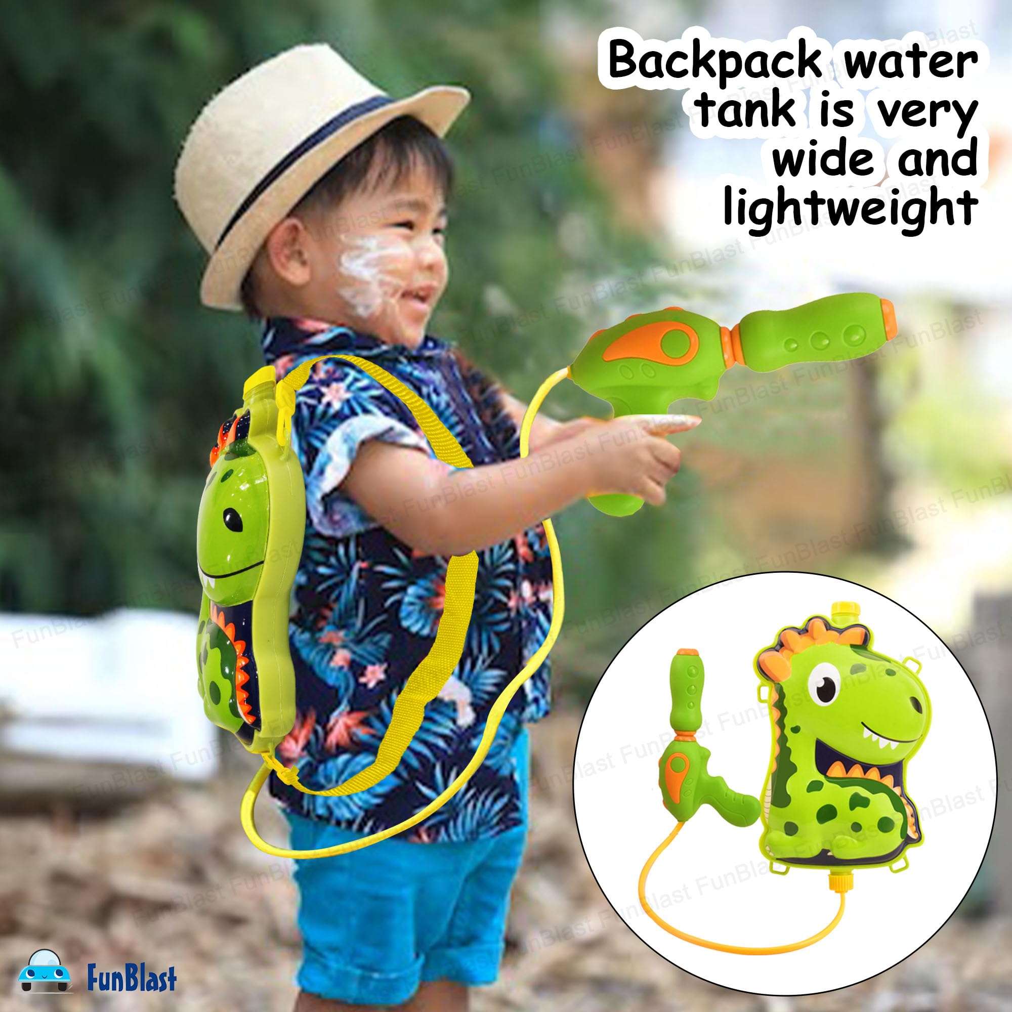 FunBlast Holi Pichkari Water Gun for Kids Boy Girl - Giraffe Water Gun, Powerful High Pressure Tank Spray, Pichkari for Holi Back Holding Tank and Water Pichkari for Boys, Girls, Kids (1.8 Liter) 3