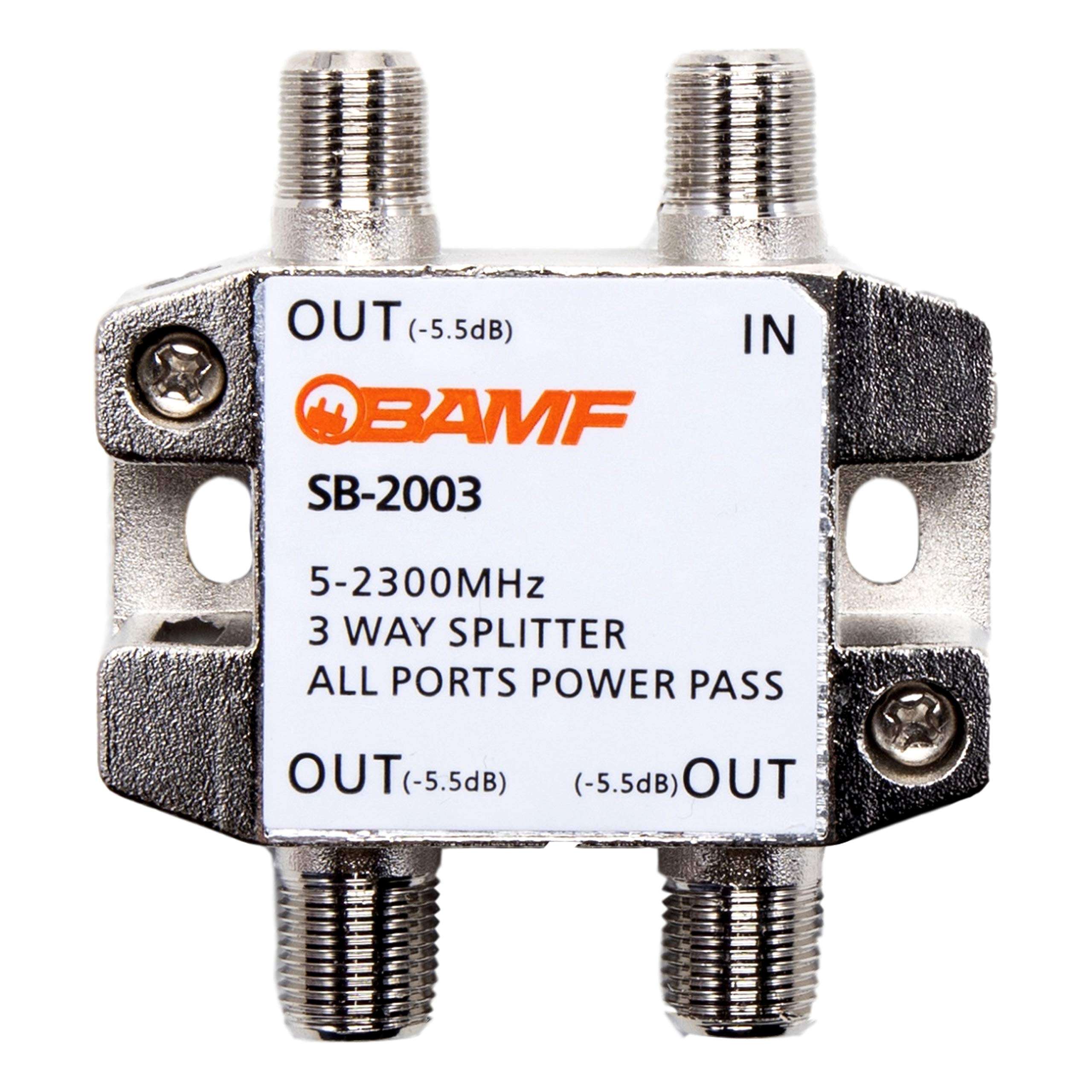 BAMF 3-Way Coax Cable Splitter Bi-Directional MoCA 5-2300MHz 2