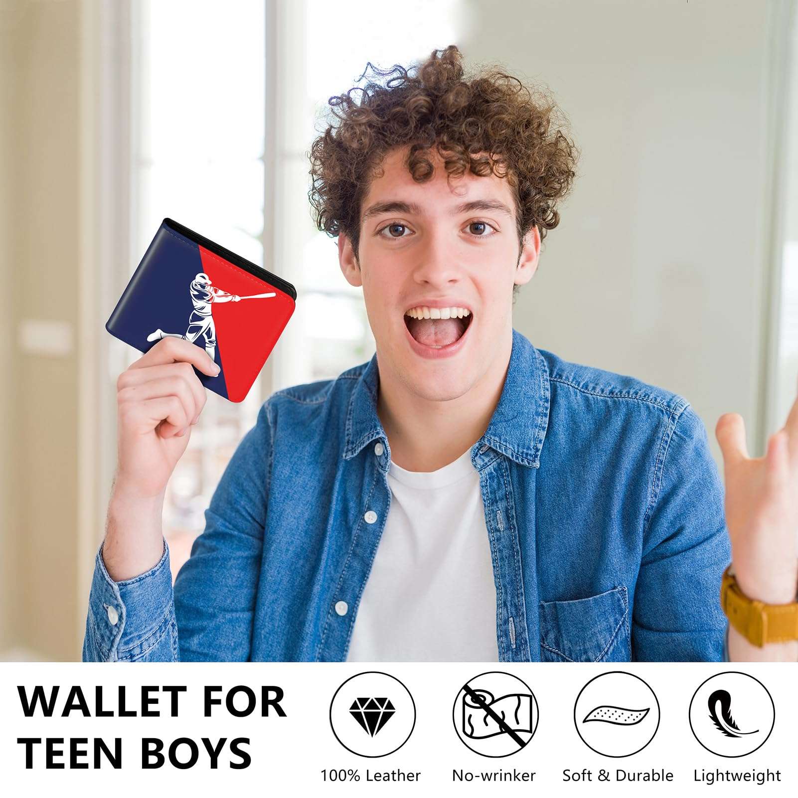 Roacap Teen Boys Wallet, Cool Wallets for Kids Son 9-12/8-10/8-12 with Card, Funny Leather Bifold Rfid Blocking Purse Coin Pocket Id Window for Men Boy Male Youth Guys 5