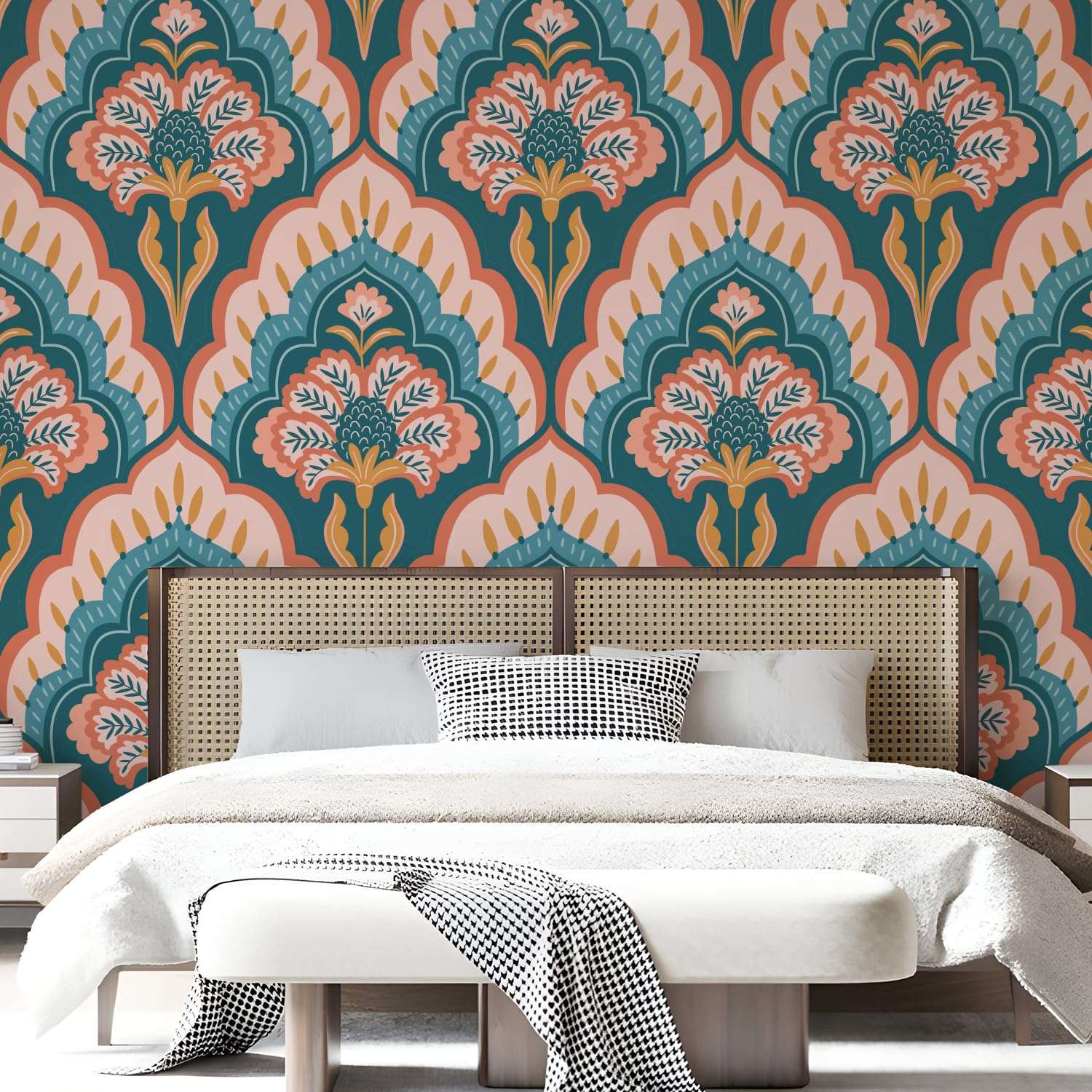 PAPER PLANE DESIGN Abstract Traditional Exquisite Ethnic Wall Mural Wallpaper. Full Wall Coverage. (Ds24) (12 X 15 FEET, Canvas Texture - Non Adhesive) 3