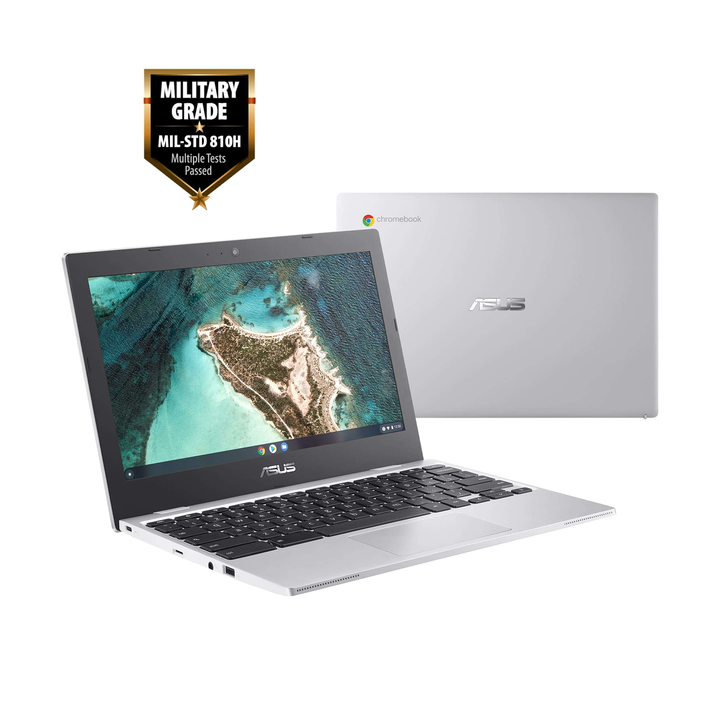 ASUS Chromebook CX1, 11.6" HD NanoEdge Display, Intel Celeron N3350 Processor, 32GB eMMC, 4GB RAM, Chrome OS, Transparent Silver, CX1100CNA-AS42 2