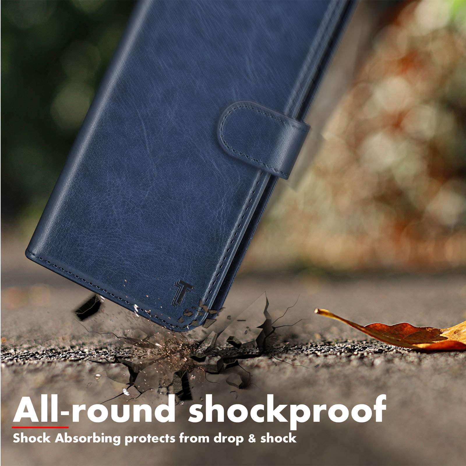 Njjex Samsung Galaxy A71 5G Case, For Galaxy A71 5G Wallet Case, RFID Blocking PU Leather Folio Flip ID Credit Card Slots Holder [Kickstand] Magnetic Closure Phone Cover For Samsung A71 5G [Dark Blue] 5