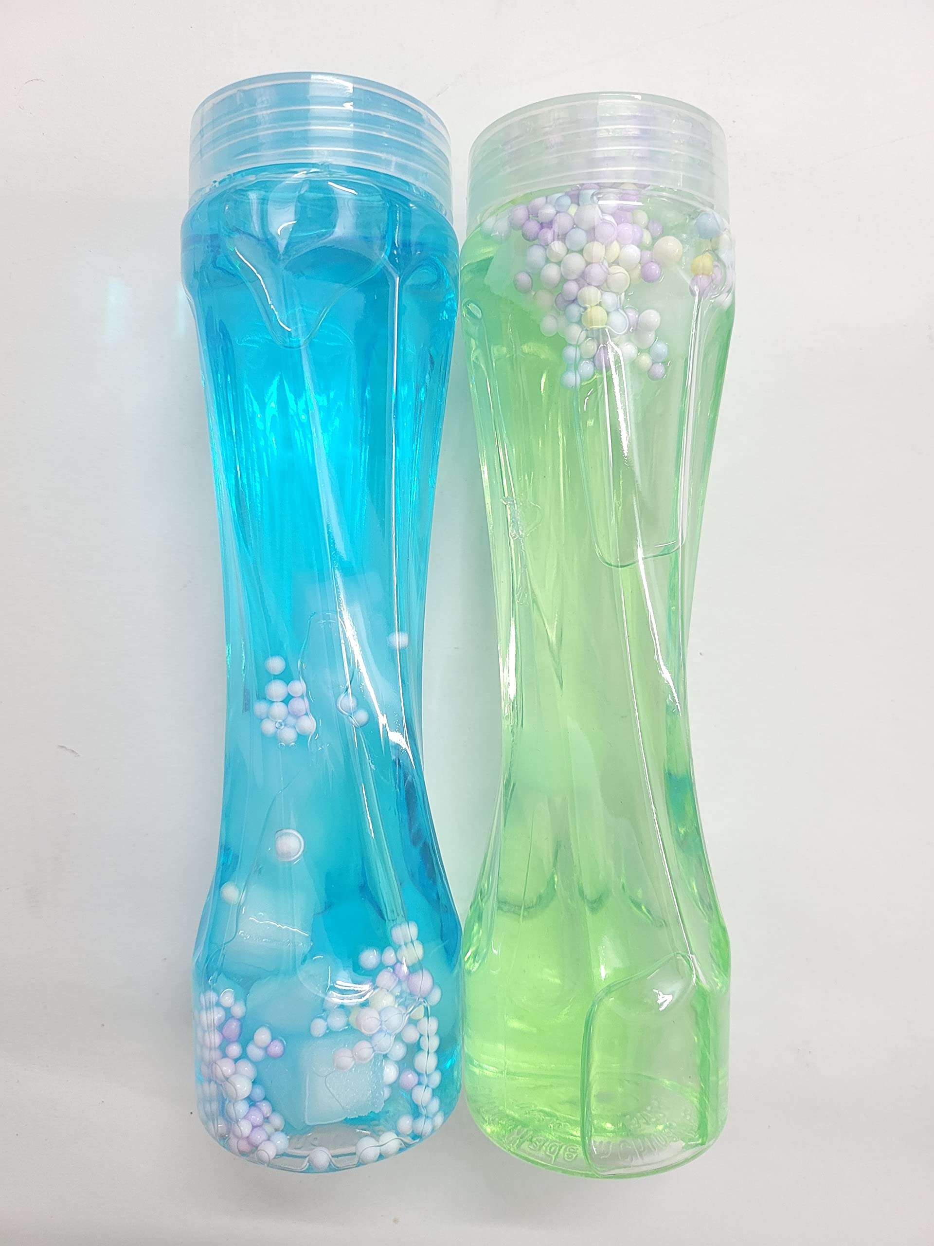 Paaroots Pack of 2 Pcs Ice- Cubes Bottle Slime Putty Toy Designer Crystal Colorful Sparkling Glittery Slime for Kids