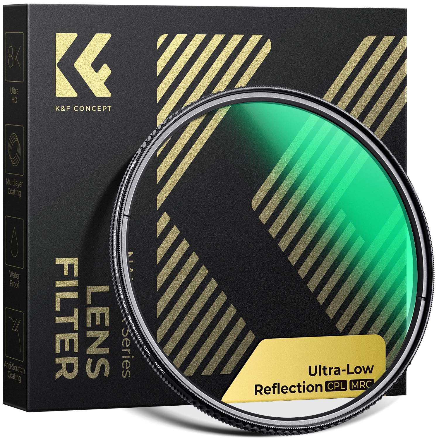K&F CONCEPT 72mm Ultra-Low Reflectivity Polarizers Filter, 28 Multi-Layer Coatings Ultra-Slim HD Circular Polarizing Camera Lens Filter (Nano-X Series)