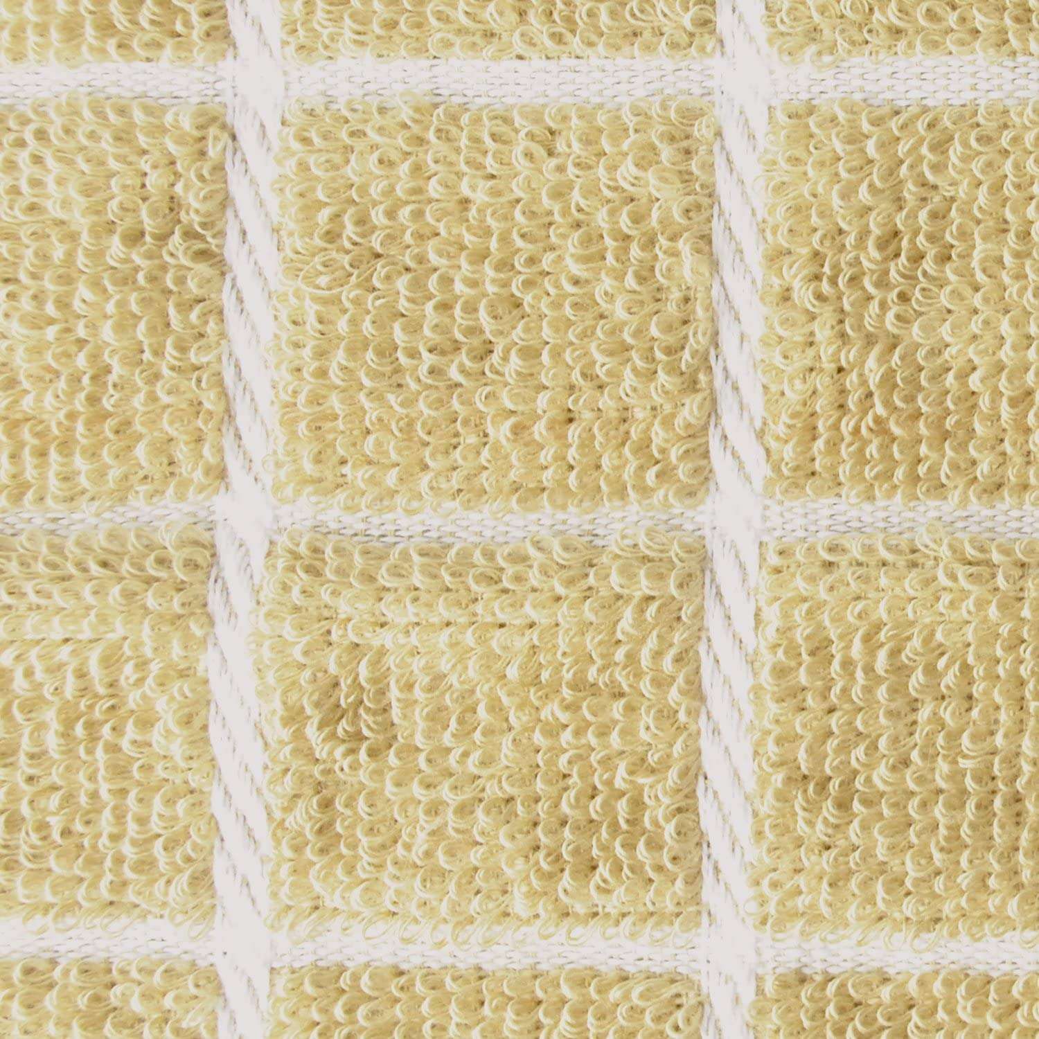 WorldCare® Cotton Terry Windowpane Dish Towels, 16 x 26" Set of 4, Machine Washable and Ultra Absorbent Kitchen Bar Towels-Pebble Check 2