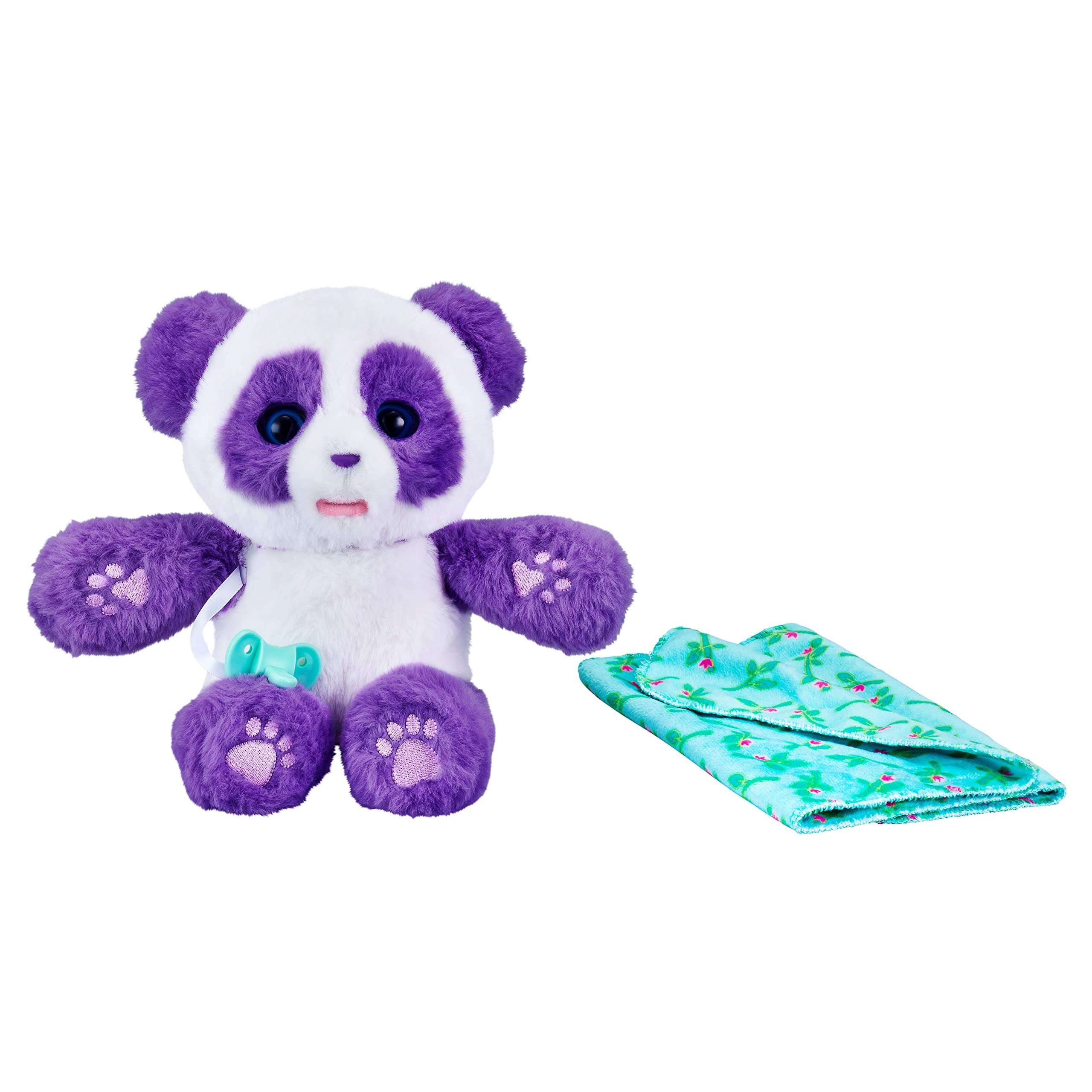 Little Live Pets WODJ4 Cozy Dozys: Petals The Panda | Interactive Plush Toy Panda. 25+ Sounds and Reactions. Magical Eye Movement. Blanket, Pacifier for Kids Ages 4+, Multicolor (26400) 4