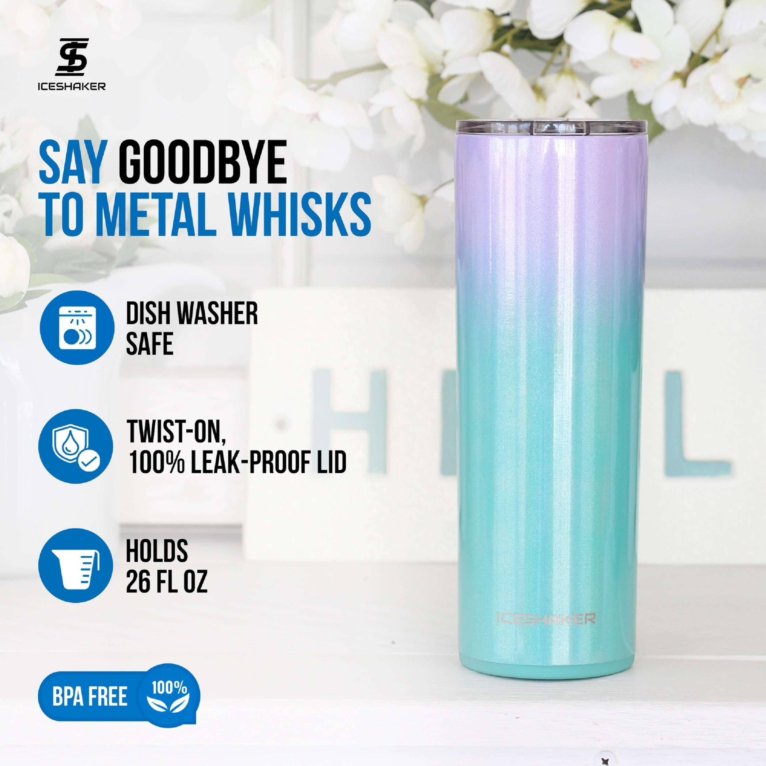 Ice Shaker Insulated Stainless Steel Tumbler | 20 oz, Mermaid | 24+ Hours Cold & 6+ Hours Hot | Removable Straw and Drink Spout | Odor-Free Tumbler Cup Water, Coffee, Tea, Smoothies, Cocktails 4