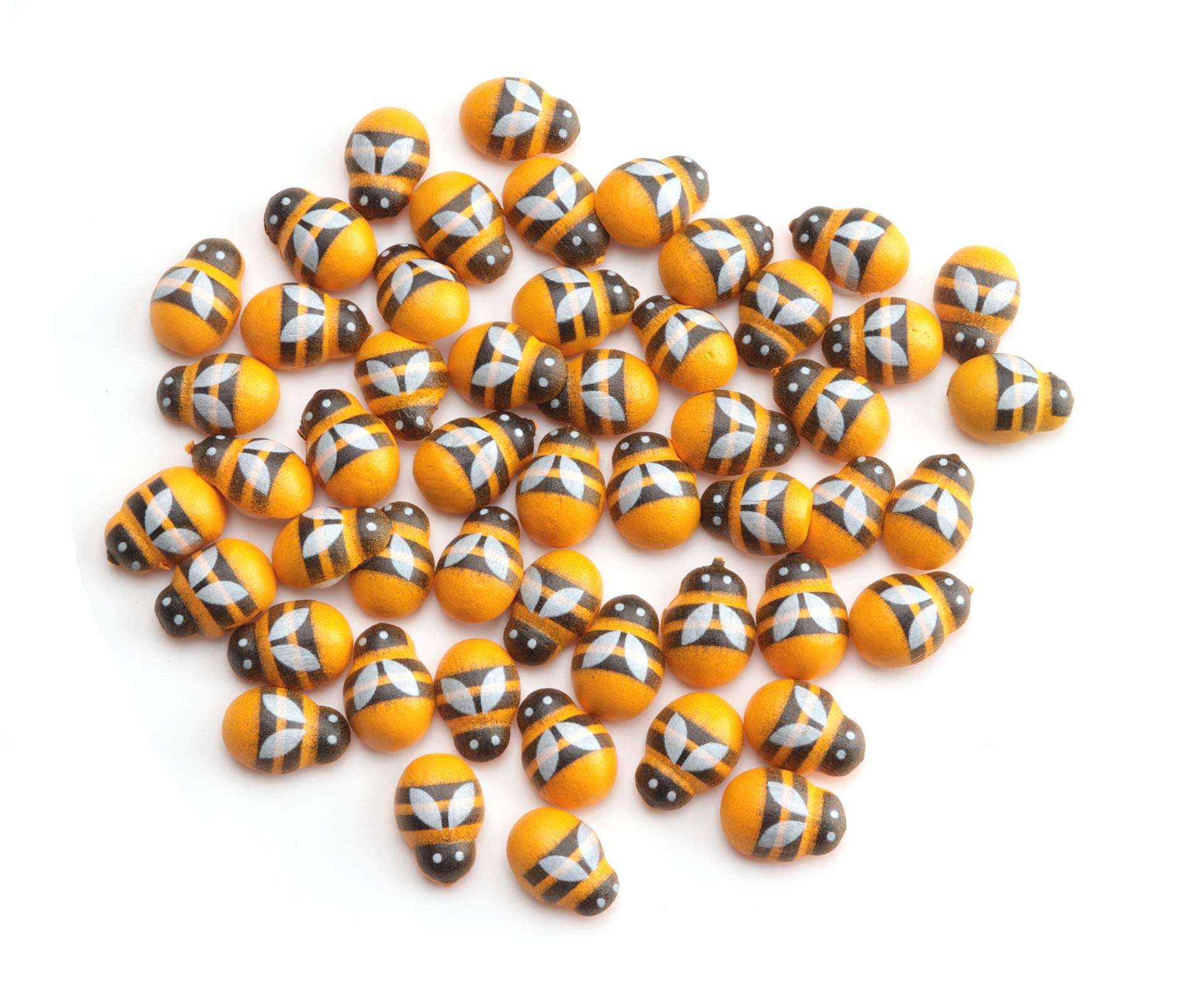 Ruwado 50 Pcs Wooden Bee Tiny Embellishments Self Adhesive Yellow Painted Flatback Bee Stickers for DIY Craft Project Scrapbooking Home Art Baby Shower Birthday Party Bridal Shower Decoration