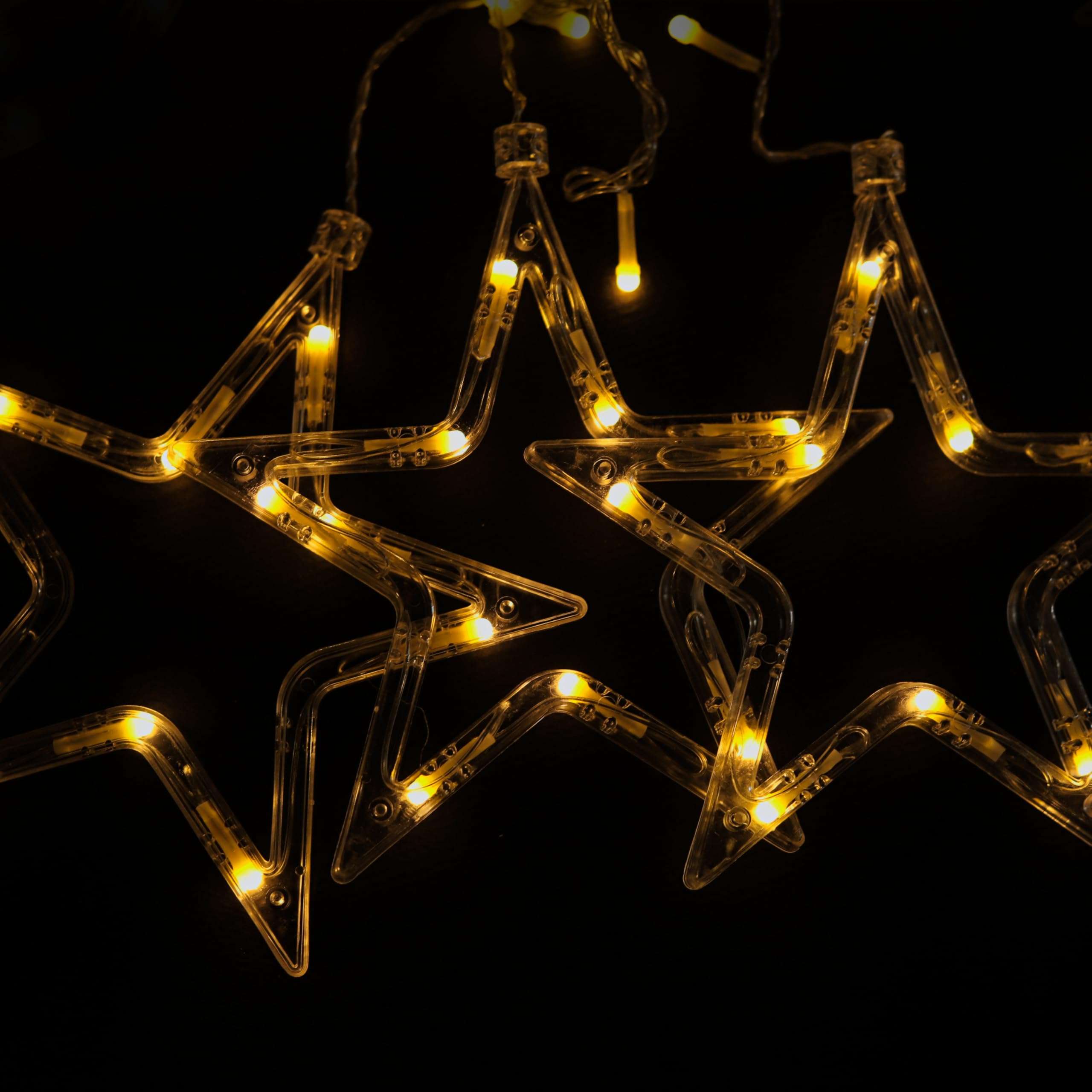 Lexton 2.6 Mtr Twinkling Star Moon Curtain Light | 100 LED, 3 Big Star 6 Small Star & 3 Moon Light | Suitable for Home, Christmas Decor, Wedding (Pack of 1, Warm White) 4