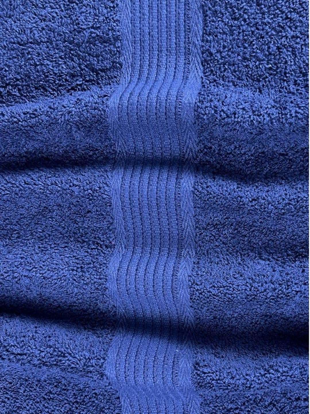 SENSES by Riba Cotton Towel Set 350 GSM - Navy Blue, 3 Pcs| 1 Bath +1 Hand + 1wash Towel Combo | Super Soft, Absorbent, Lightweight, Antimicrobial, Low Linting 4