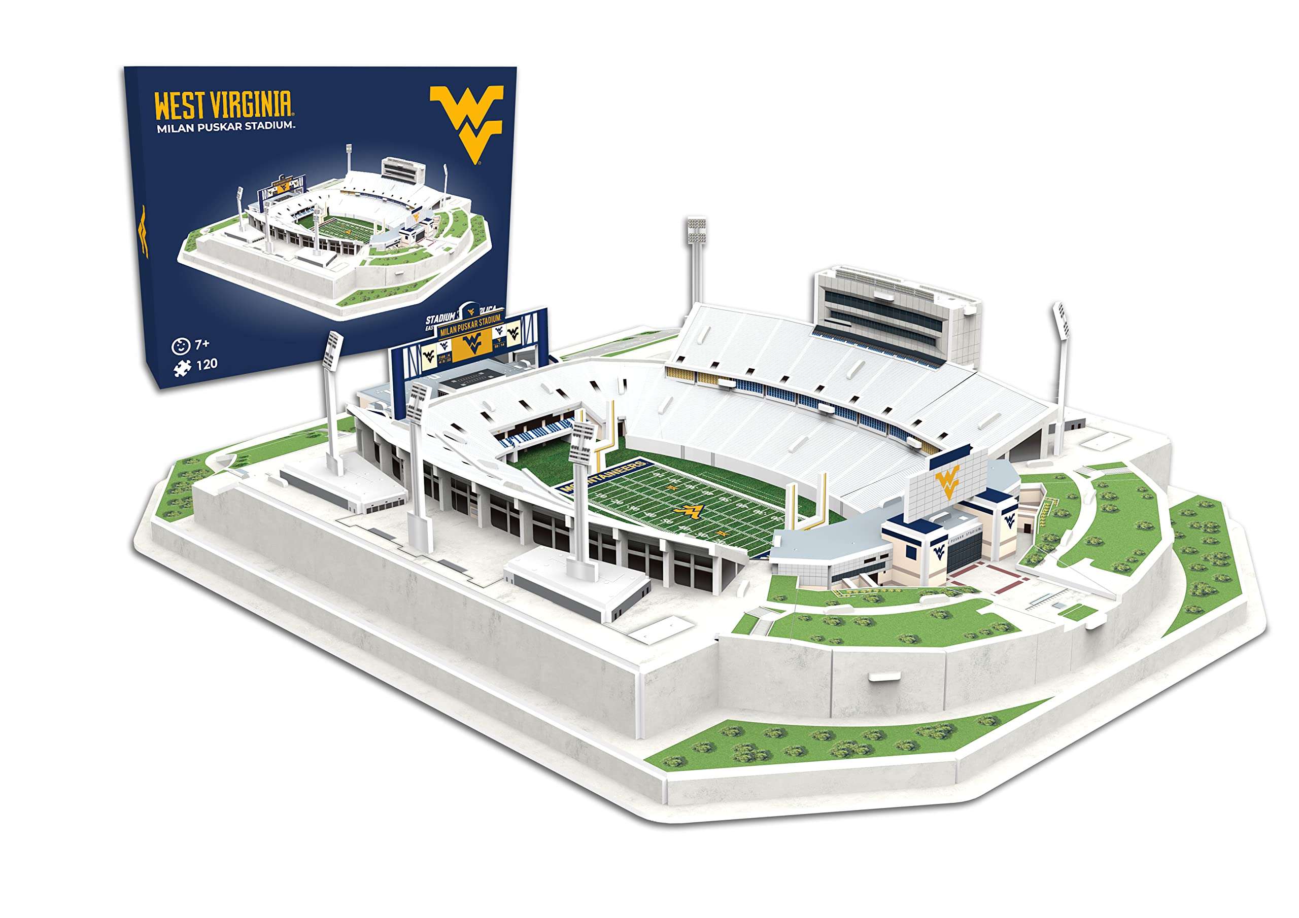 Pro Lion 3D Jigsaw Puzzle Milan Pushkar Stadium Construction Building Kits - 120 Pieces | West Virginia Football League Gifts for Boys, Adults, Men & Kids Aged 7+ | Puzzles Games Kit for Creative Fans