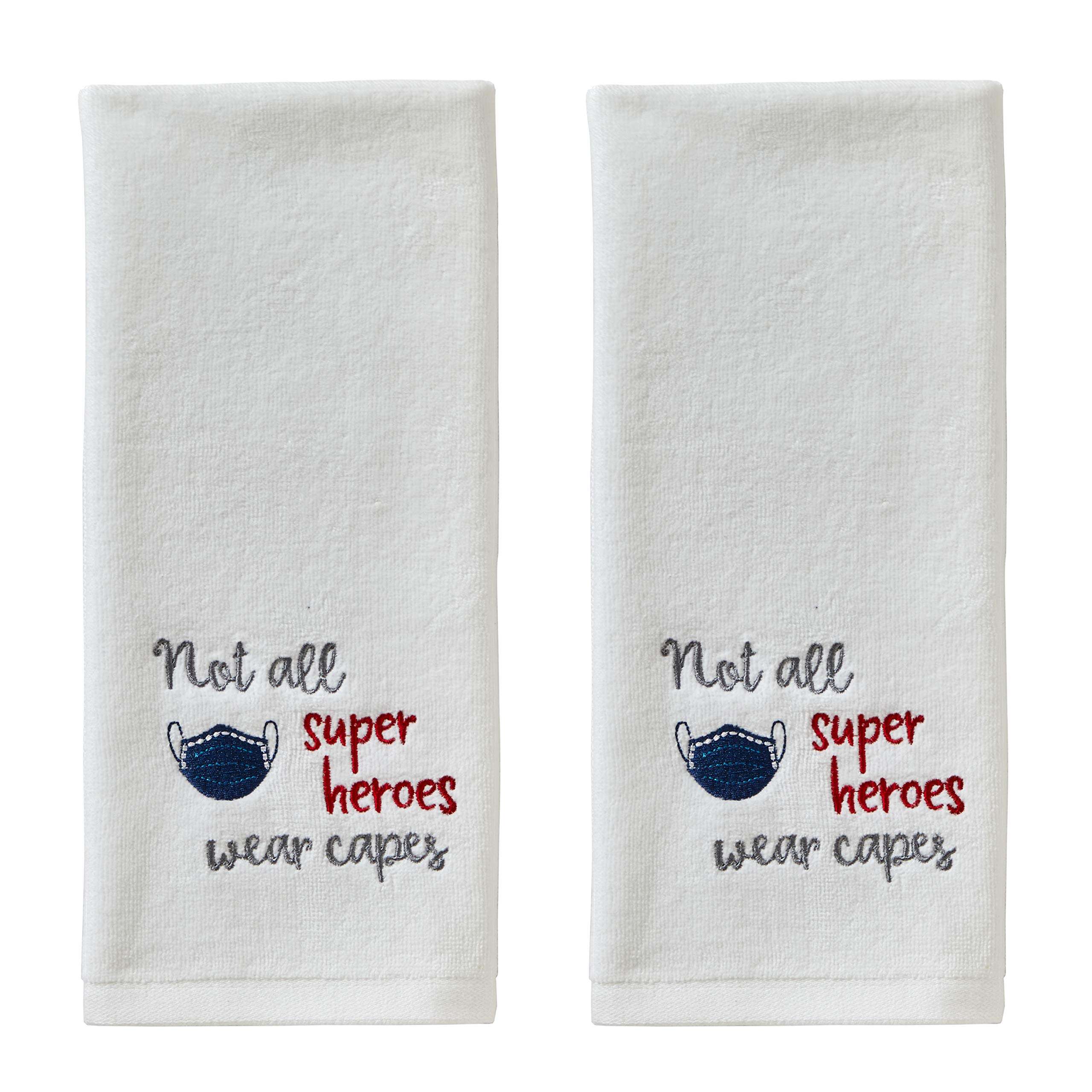 SKL HOME by Saturday Knight Ltd. Not All Superheroes Hand Towel (2-Pack), White 1