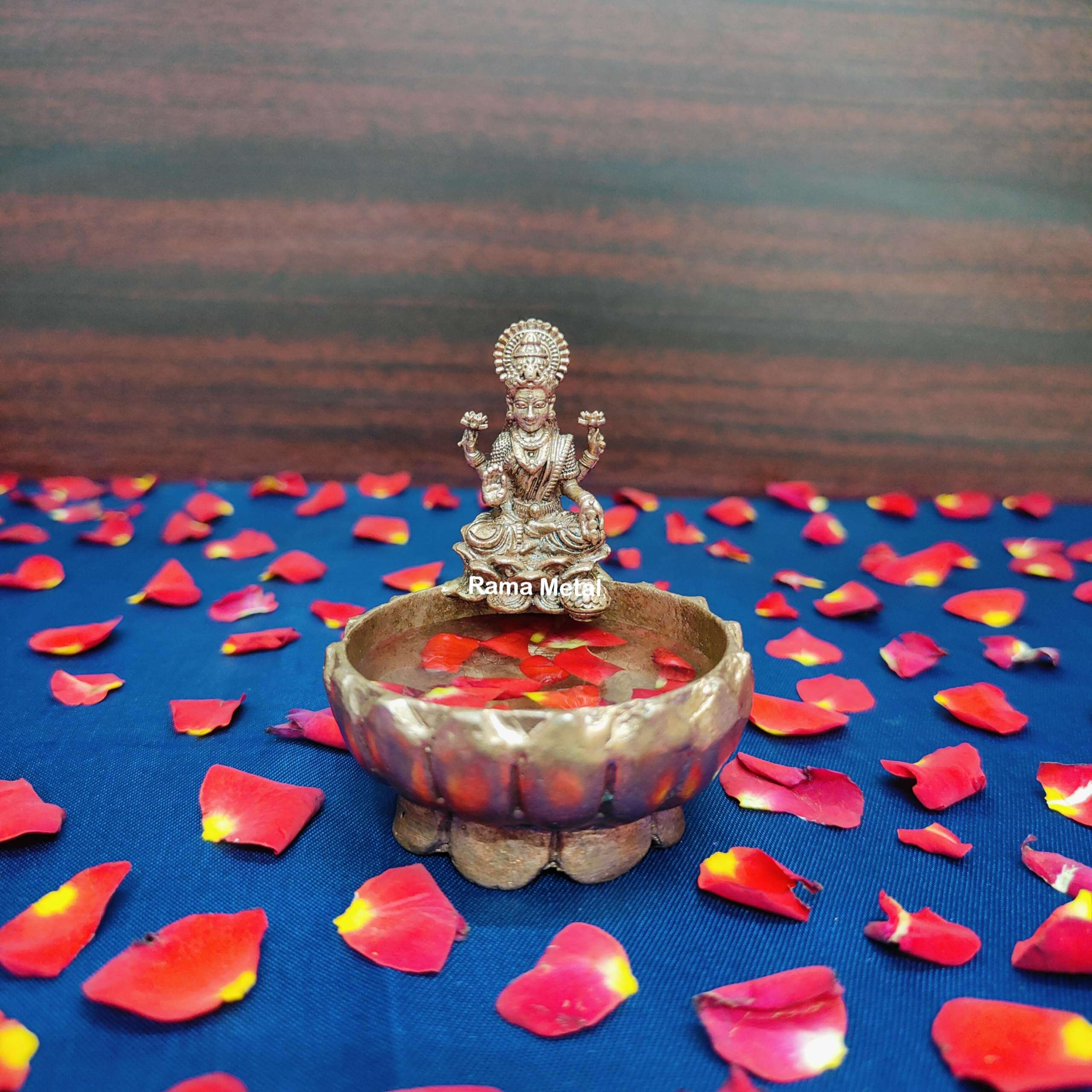 RAMA METAL Copper Lakshmi Uruli for Pooja Decor | Gift Items 1