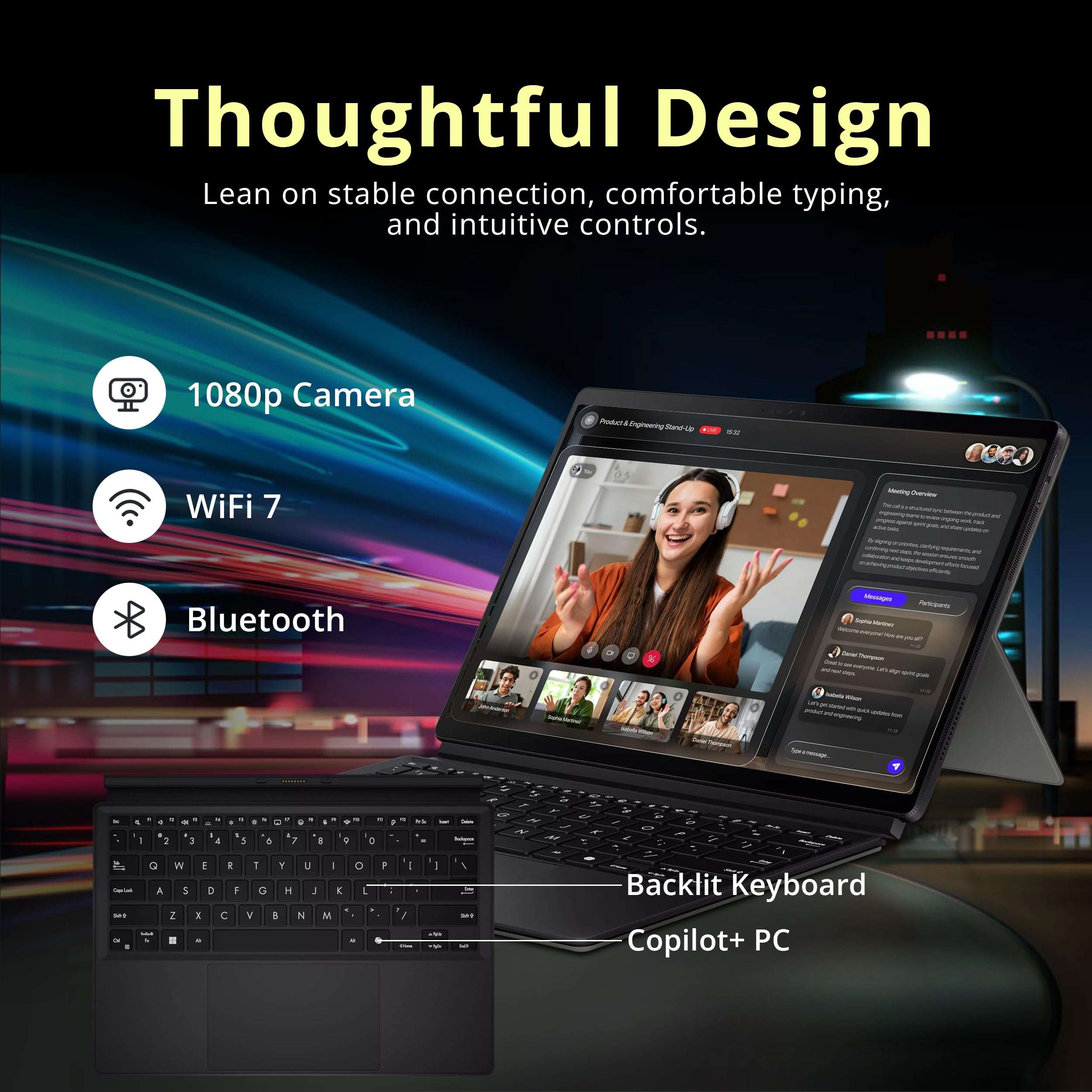 ASUS ProArt 13" OLED 3K Detachable Laptop, Snapdragon X Plus X1P-42-100, 16GB LPDDR5X, 2TB Storage (1TB SSD+1TB Docking Station), Adreno Graphics, Backlit Keyboard, Copilot, Wi-Fi 7, Win 11, Black 6