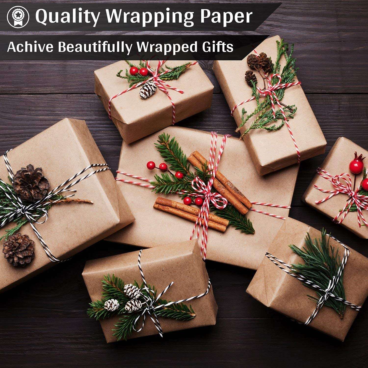 WRAP IT UP! Eco-Friendly Brown Kraft Paper Roll 100GSM (30 Inch * 10 Meter) 5