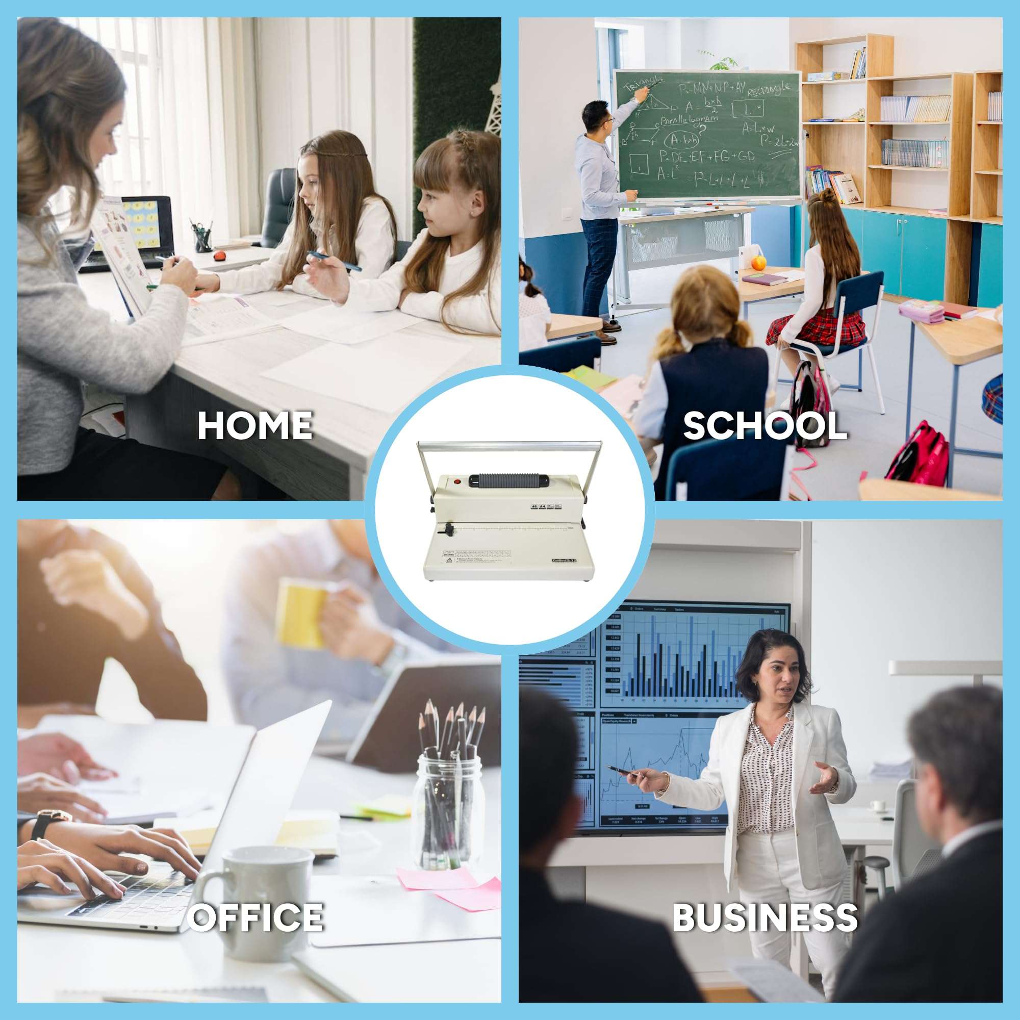 PrintFinish Coilbind S15 with Electric Coil Inserter Manual Coil Punch & Binding Machine Pitch 4:1 - Professionally Bind Presentations and Documents - Printfinish - Strong and Durable Machine 6