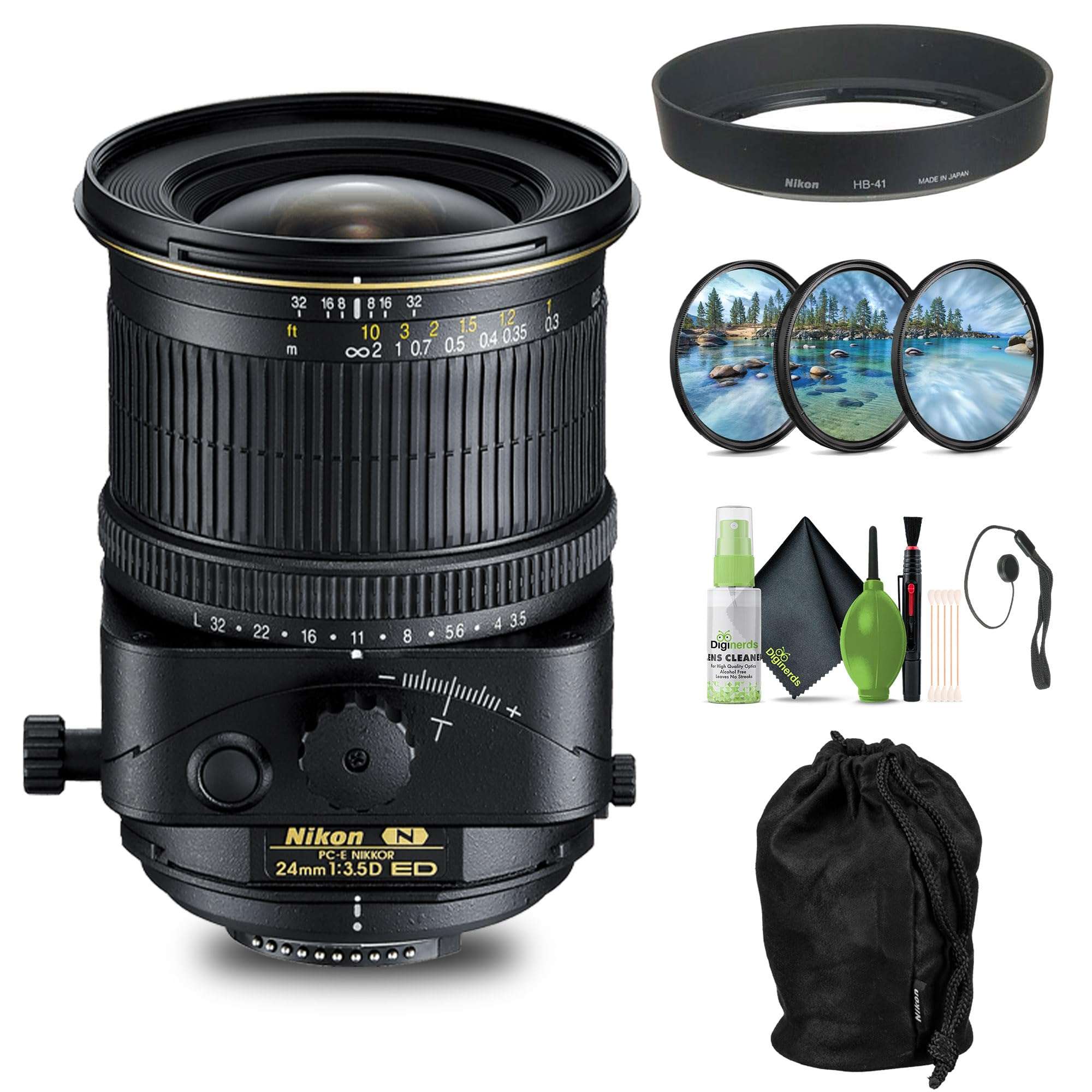 Nikon PC-E NIKKOR 24mm f/3.5D ED Tilt-Shift Lens (2168) + Filter Kit + Cap Keeper + Cleaning Kit 1