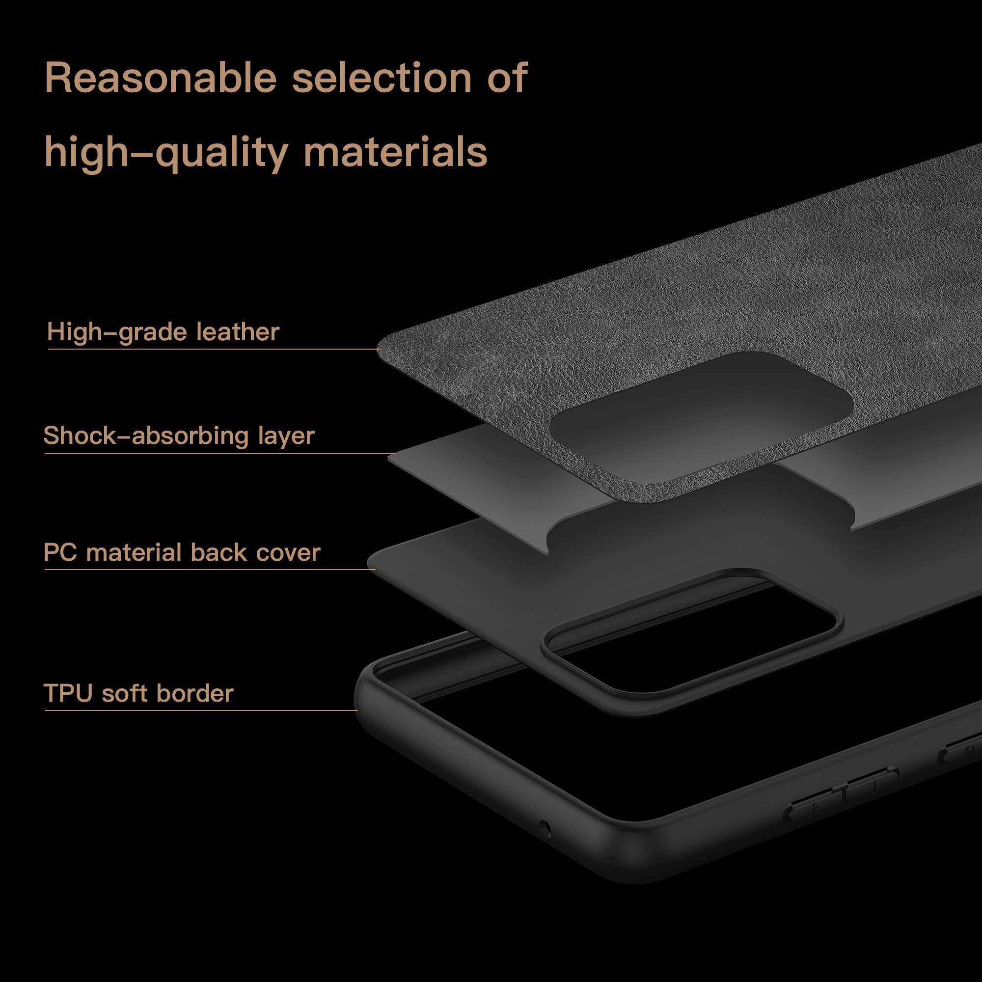 anccer Compatible with Samsung Galaxy A52 5G Case, Galaxy A52S 5G Case Elegant Leather Three-Layer Back with Soft Silicone Edge Shockproof Protective Cover (Black) 2