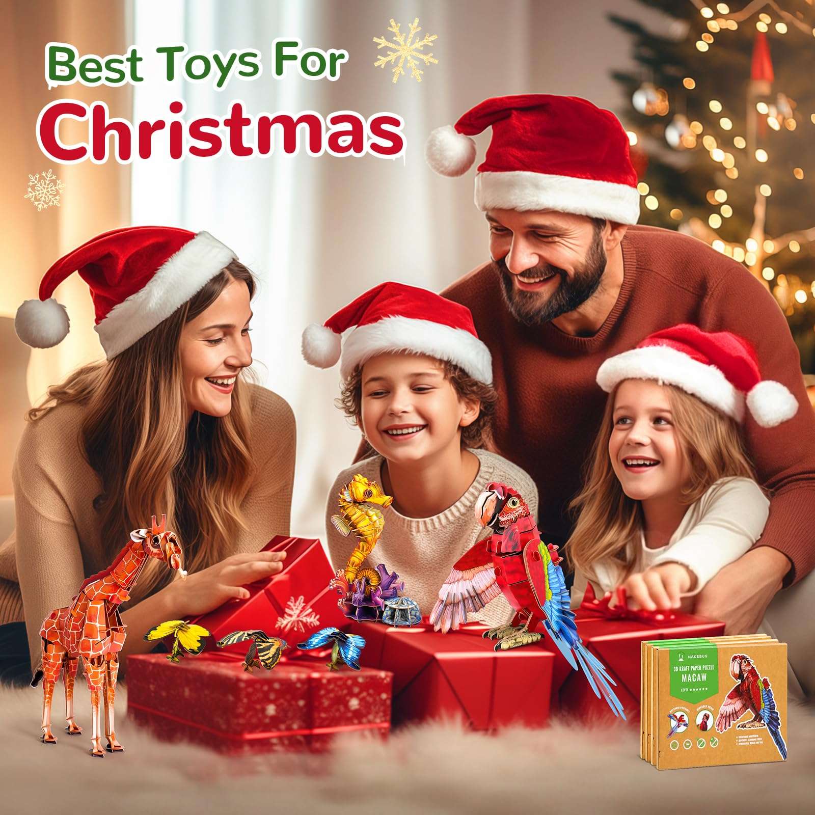 MAKEBUG STEM Toys Eco-Friendly 3D Paper Puzzles, Educational Toys for 7+ Year Old, Preschool Toys for Birthday, Christmas, Holidays(Giant Asian Mantis and Phyllium)…… 6