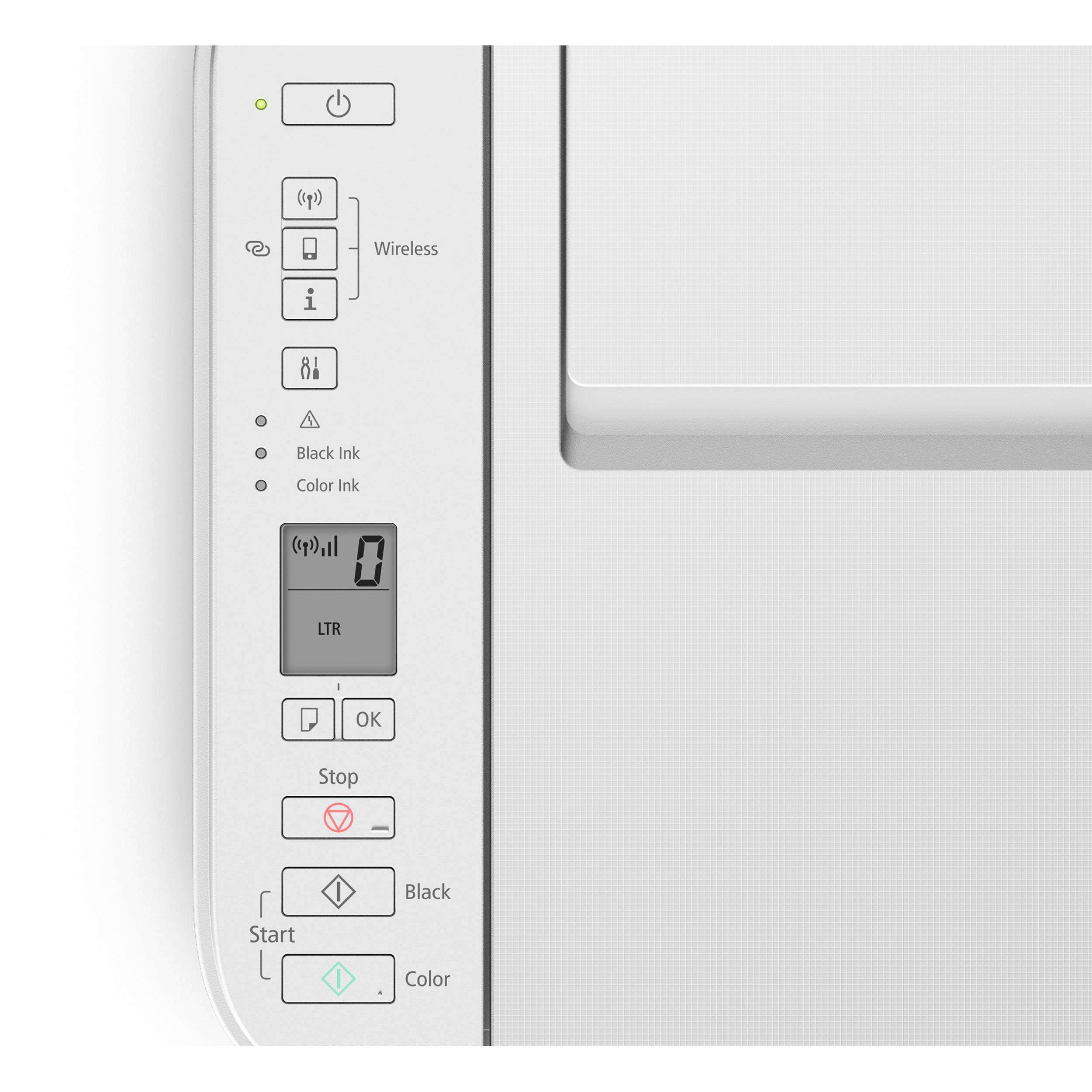 BROAGE Canon_PIXMA TS Series White Wireless All-in-One Inkjet Printer - 3 in 1 Print, Scan and Copy - up to 4800 x 1200 Resolution, 1.5 Segment LCD Display 64GB Flash Drive + 3FT Printer Cable 5