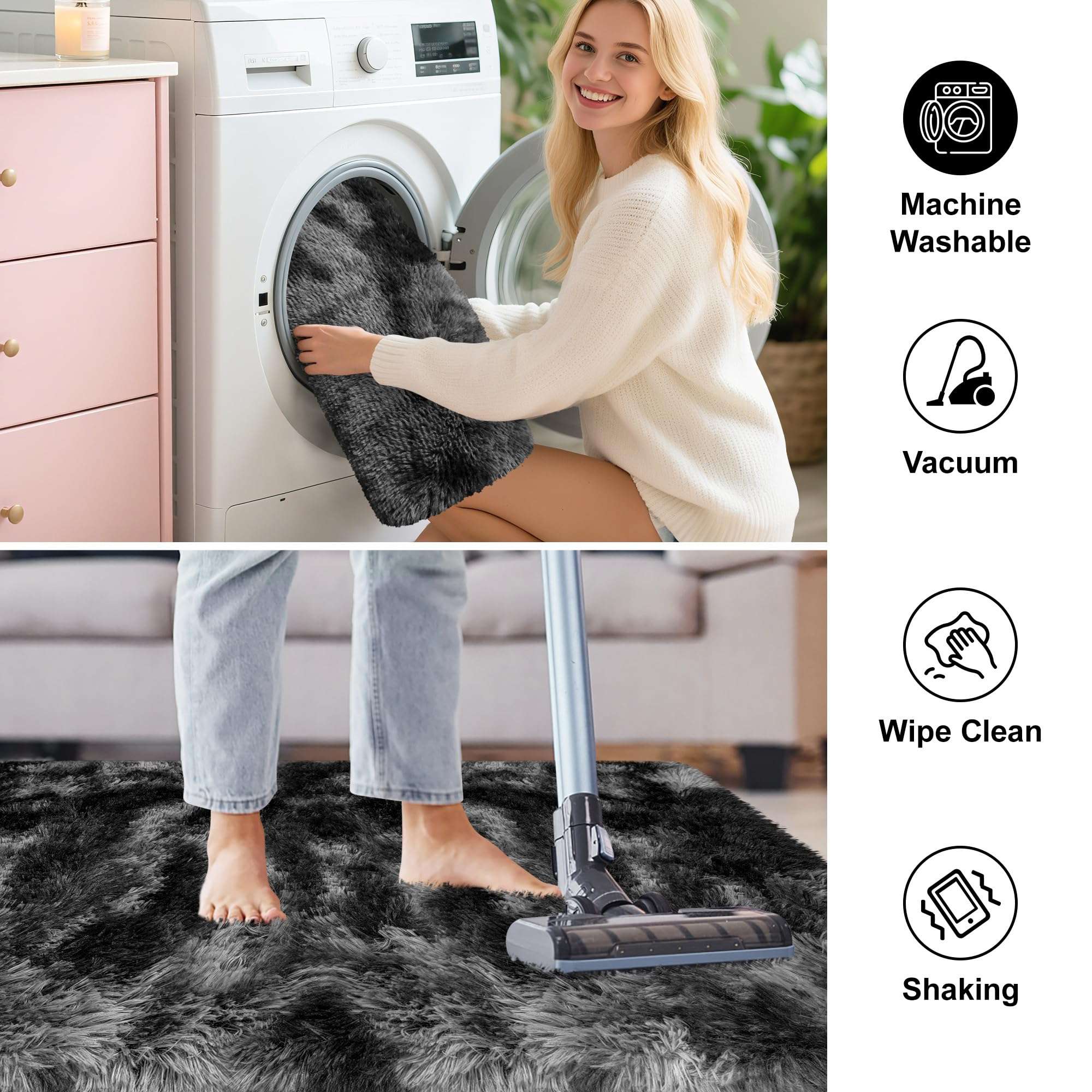 TENNOLA Super Soft Fluffy Area Rug Carpets 5x8 Ft,Shaggy Rugs for Living Room Bedroom,Fluffy Carpet of Bedrooms and Nursery,for Plush Furry Rugs Decorated in The Room 6