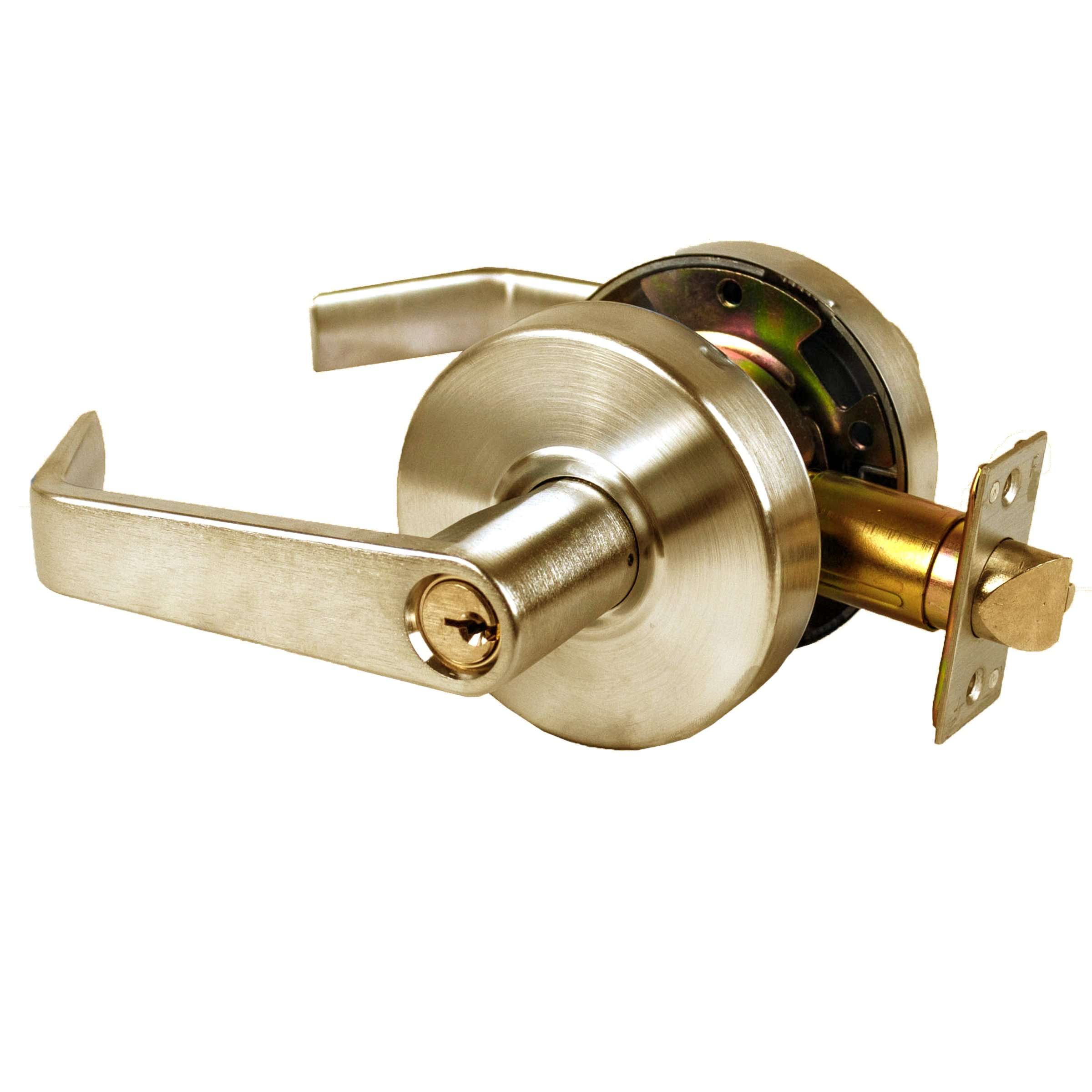 Global Door Controls Bright Brass Eiffel Style Commercial Entry Leverset