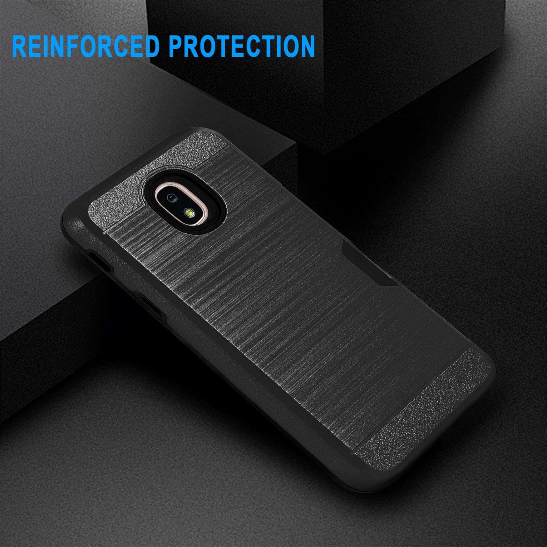 Casekey Samsung Galaxy J3 Orbit Case/J3 2018 Phone Case/J3 Aura/J3 Star/J3 TOP/J3 Express Prime 3/Amp Prime 3/J3 Achieve Case w Screen Protector Dual Layer Hybrid Hard Protective Cover,Rosegold 6