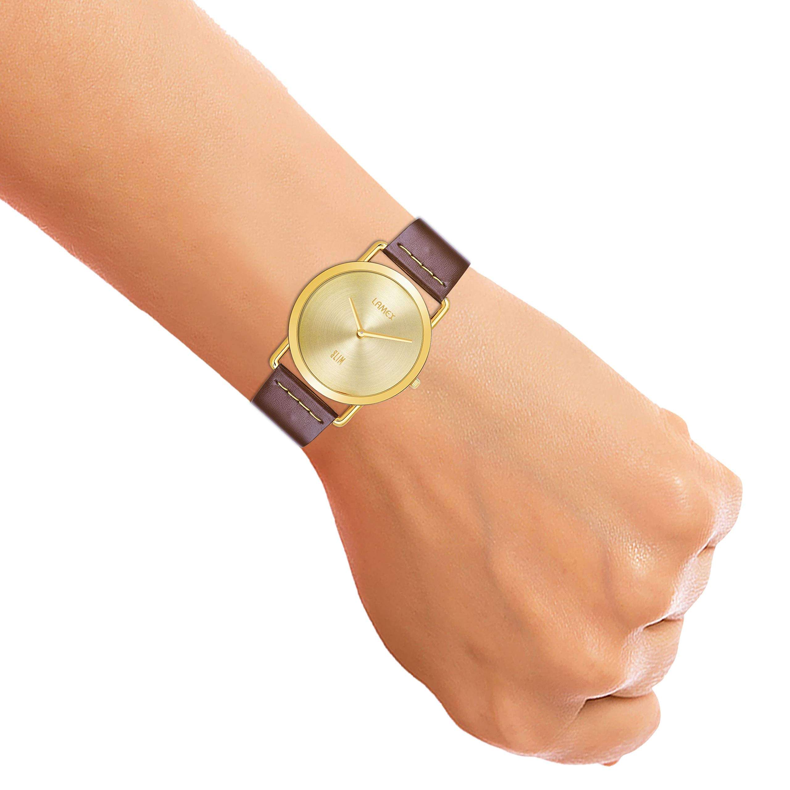 LAMEX Analog Gold Dial Men's Watch-7611-MILANODLX-GLD-GLD 5