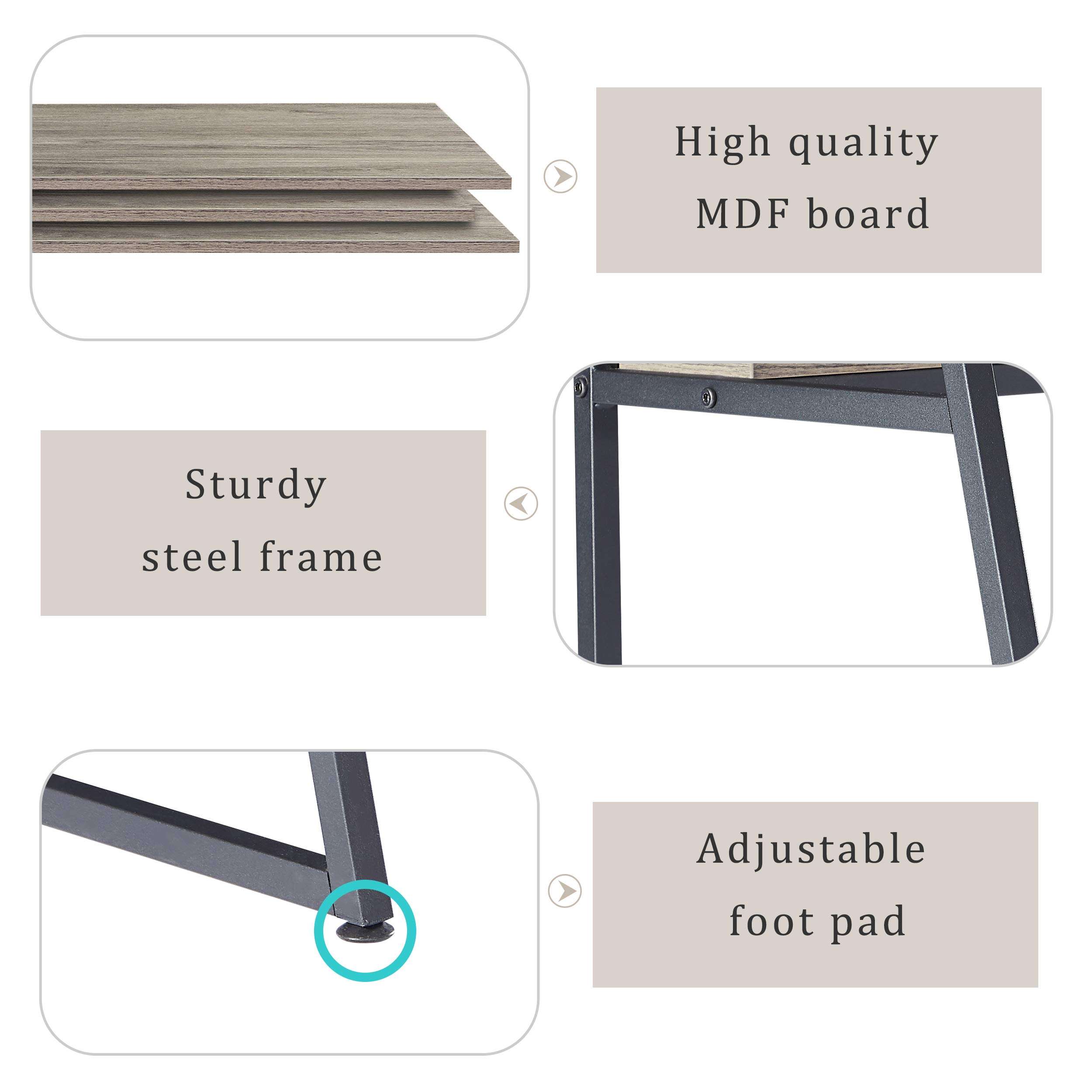 Danxee 81" Two Person Desk with Open Bookshelf and Storage Shelf, Double Computer Desk, Extra Long Workstation Desk, Study Writing Desk for Home Office (Grey Brown) 3