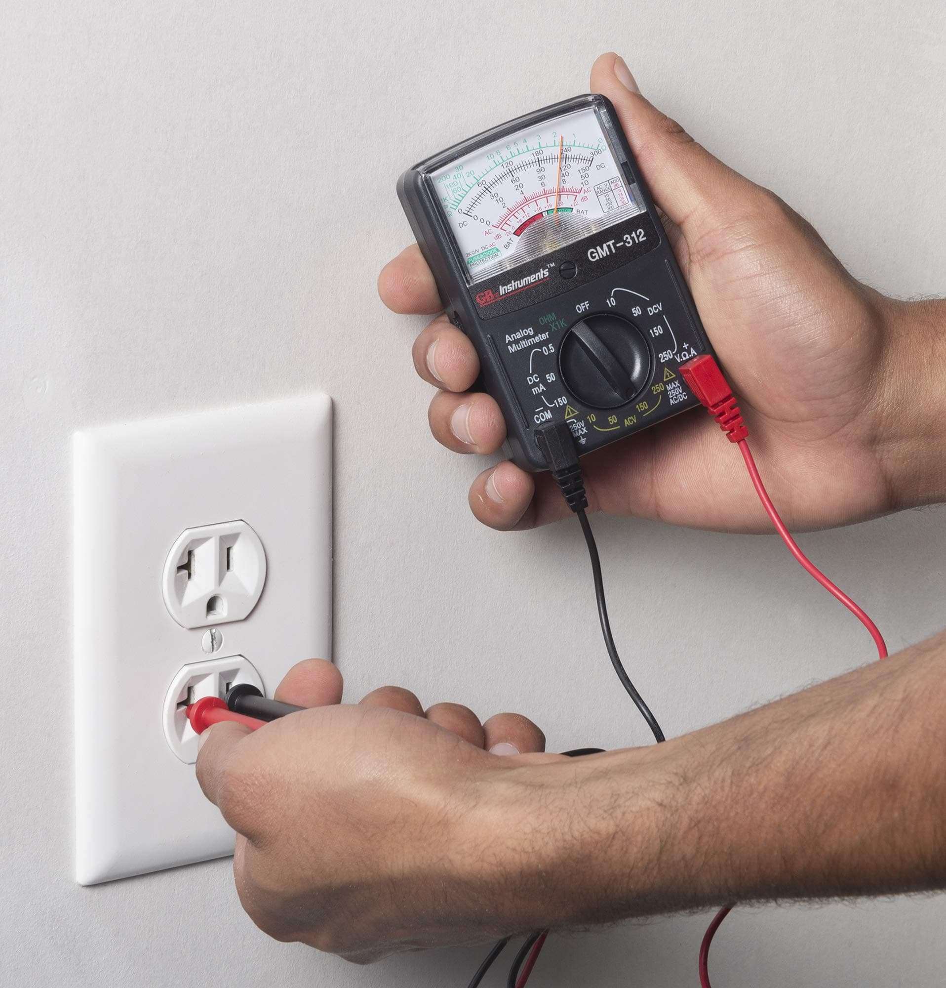 Gardner Bender GMT-312 Analog Multimeter, 5 Function / 12 Range, 300V AC/DC, for AC / DC Voltage & Current, Resistance, Continuity & Batteries , Black 5