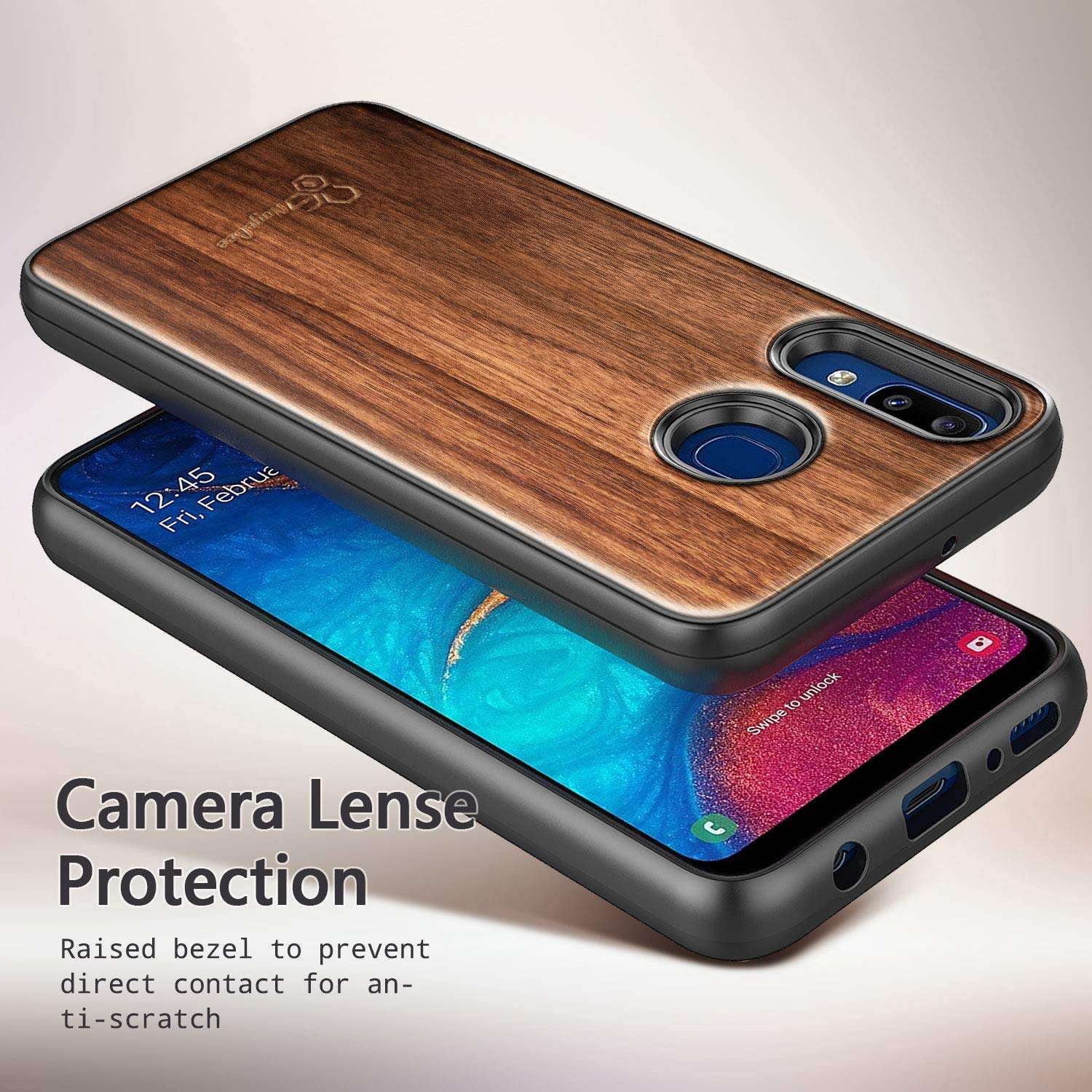 E-Began Case Compatible for Samsung Galaxy A20/A30/A50/A30s/A50 Case (6.4 inch, 2019 Release), [Real Natural Walnut Wood], Ultra Slim Protective Shockproof Phone Case (Every Piece is Unique) -Wood 3