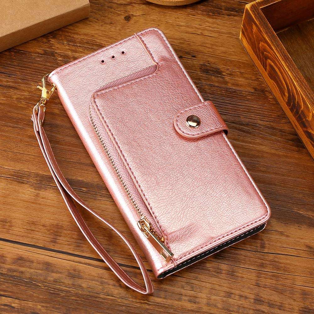 Asuwish Oneplus 5T Case Wallet for Women Girl Oneplus5T Oneplus5tcase Phone Cases with Card Holder Stand Full Body Purse Hybrid A5010 One Plus5T 1 Plus 1plus 1+ 1+5T Leather Flip Cover Pink Rose Gold 6