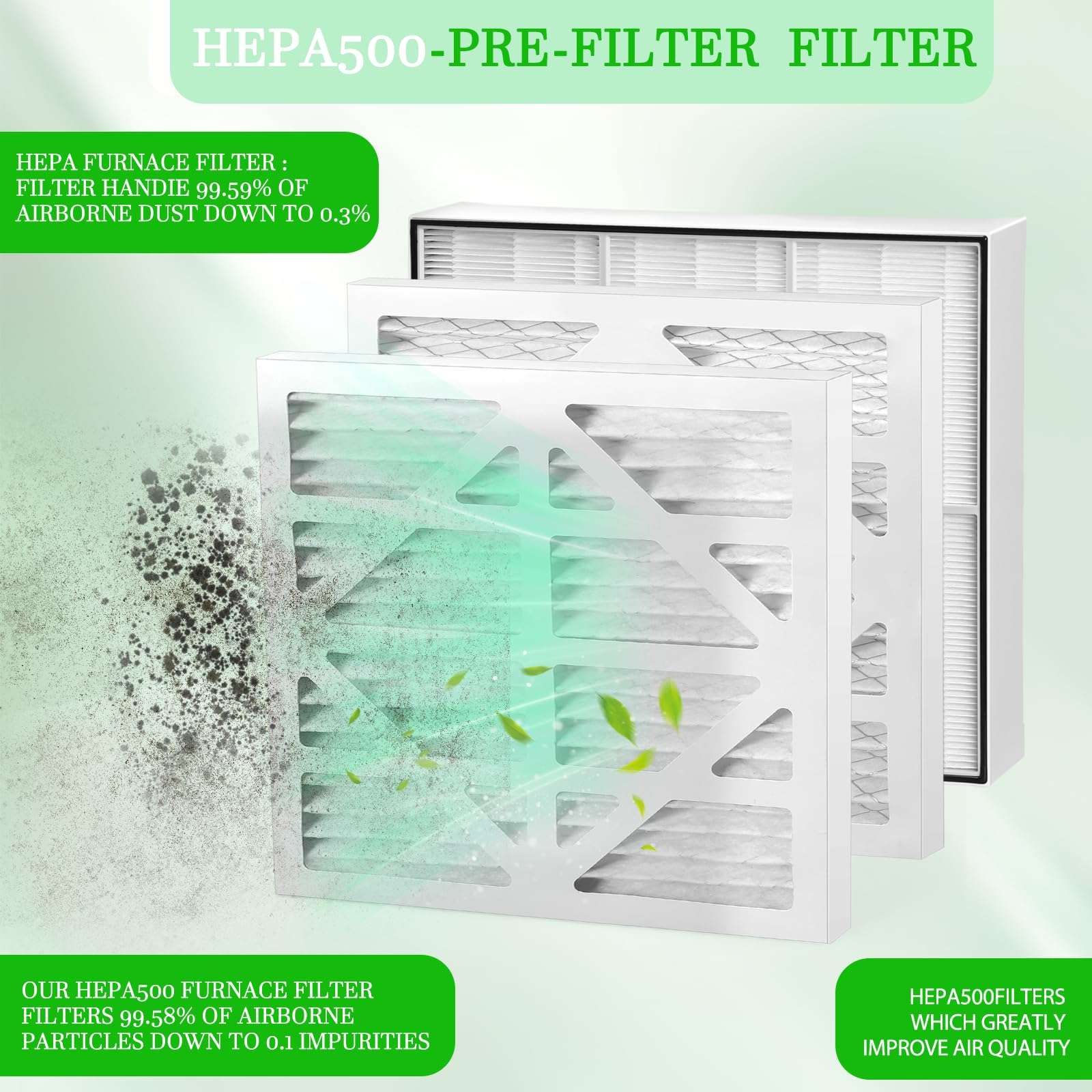 HEPA 500 air Scrubber Filter,Compatible With Mounto Hepa500 Commercial 500cfm Hepa Air Filter,Dri-eaz F284 Defendair hepa 500,Access Comfortable Living Environment,1+HEPA and 2 Pre-Filter 4