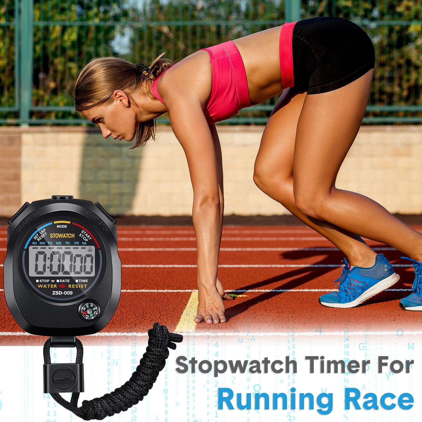 Maxdot 40 Pieces Digital Stopwatch Timer Waterproof Stop Watch Large Display Stop Watches for Sports Multi Function Stopwatches for Coaches Wrist Stopwatch 6